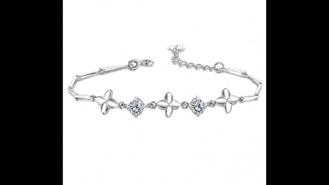 Four-Leaf Clover Bracelet – 925 Sterling Silver