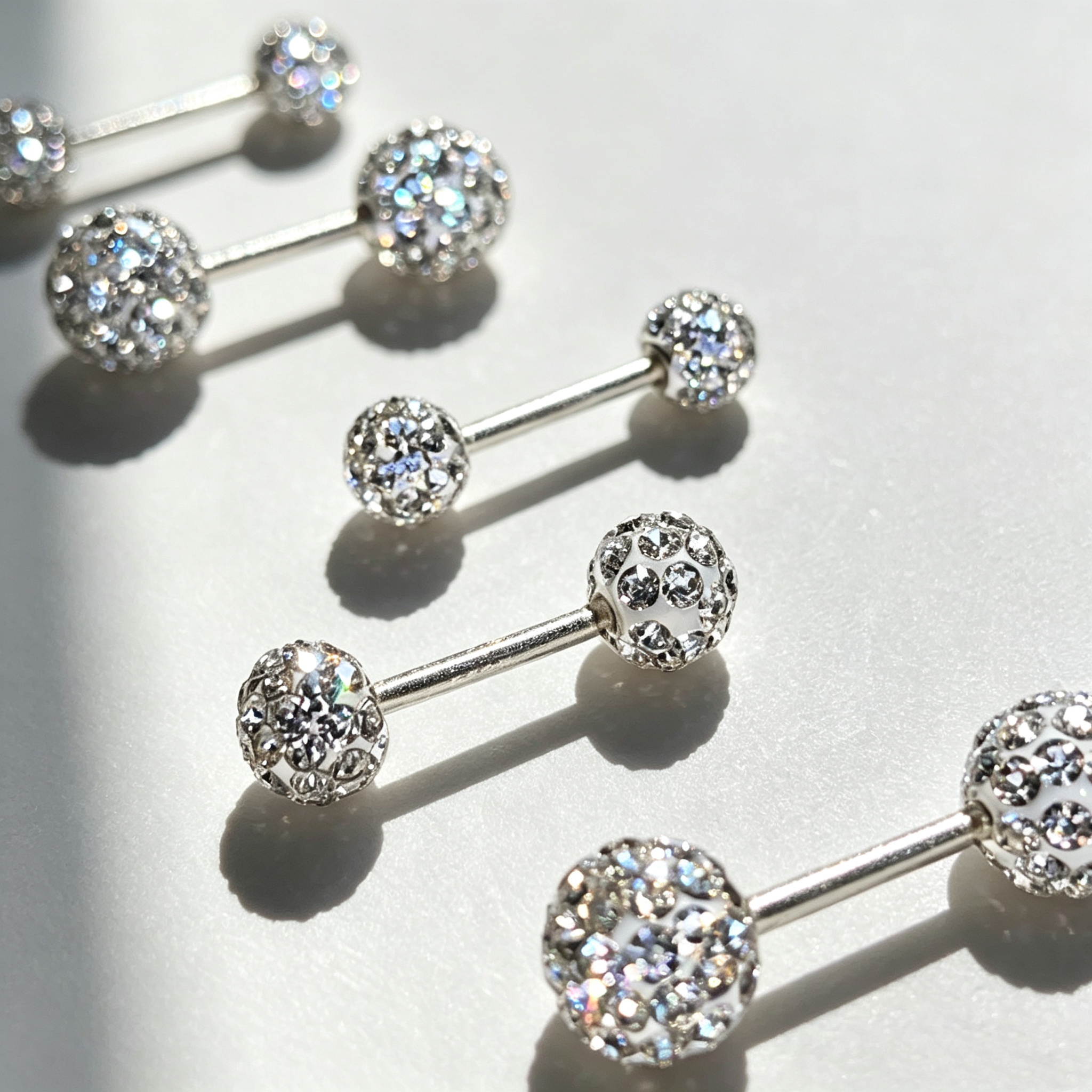 Double Ball Moissanite Stud Earrings for Women, 925 Sterling Silver, Hypoallergenic Everyday Fine Jewelry