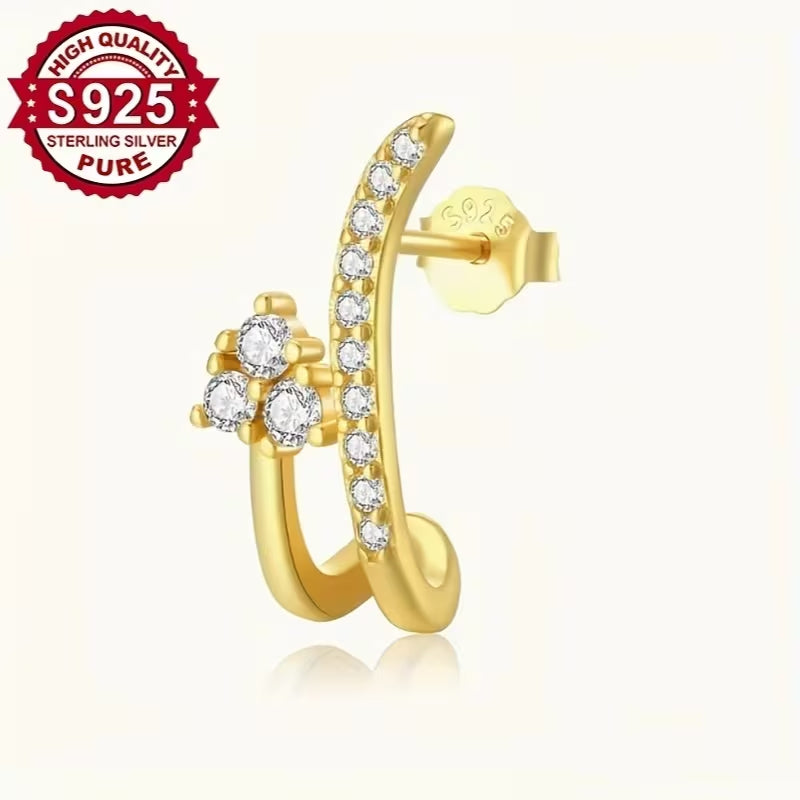 Infinity Moissanite Hoop Earrings for Women, 925 Sterling Silver, 8MM Round Cut Moissanite, GRA Certified, Hypoallergenic Fine Jewelry