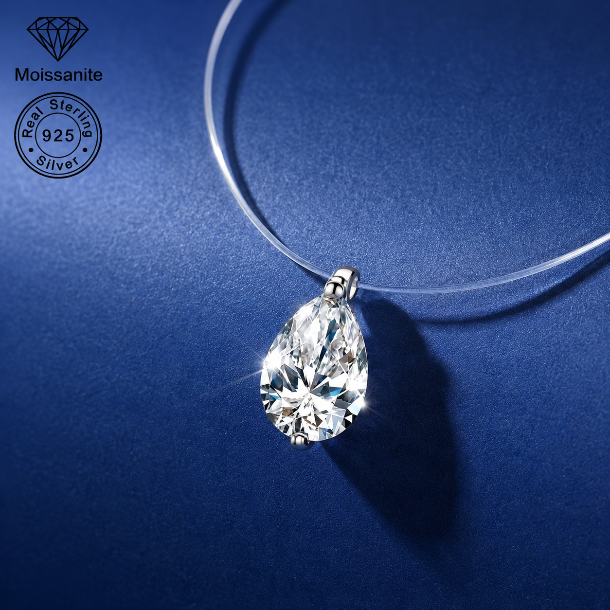 Pear Cut CZ Pendant Necklace – S925 Sterling Silver