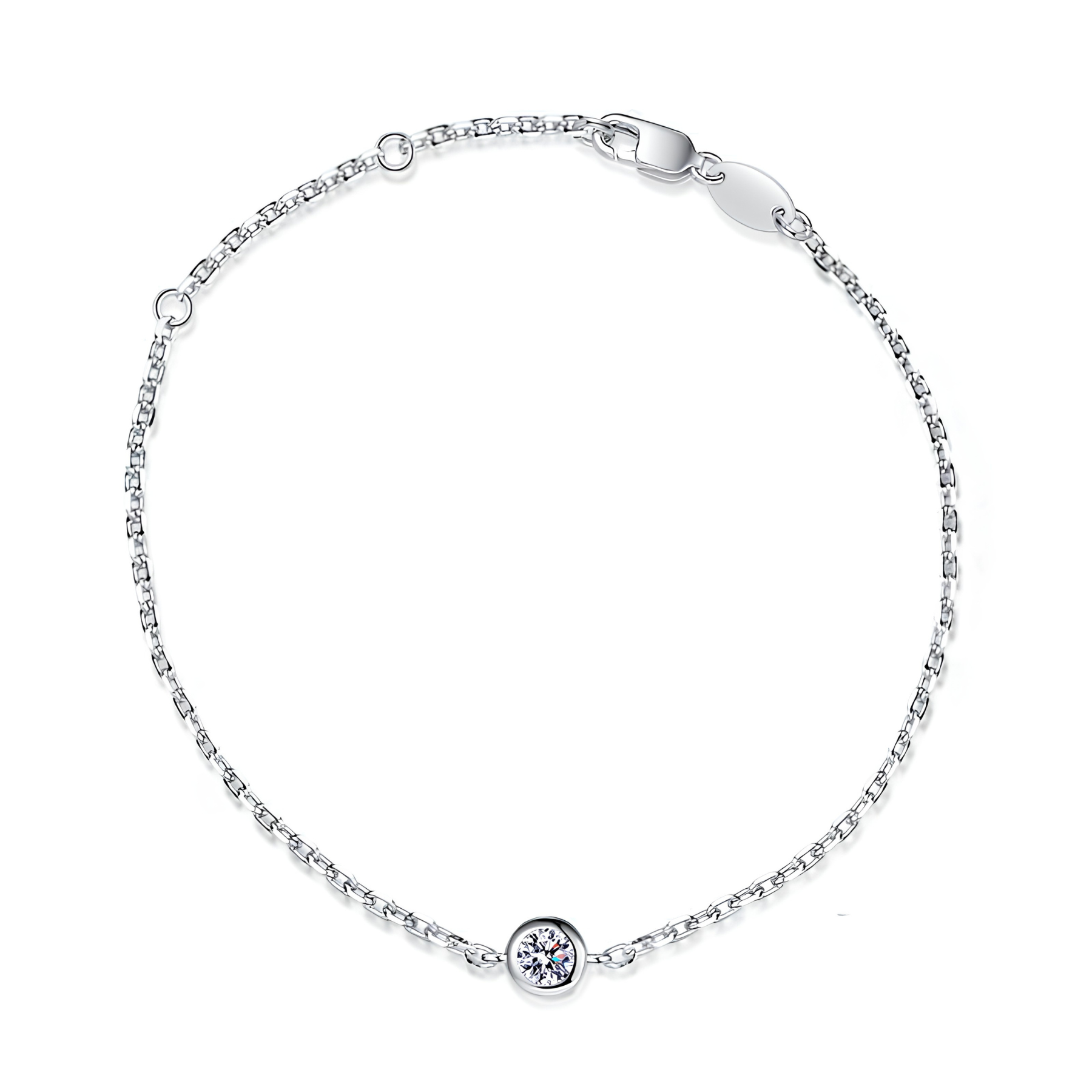 Halo Spark Moissanite Bracelet – 925 Sterling Silver
