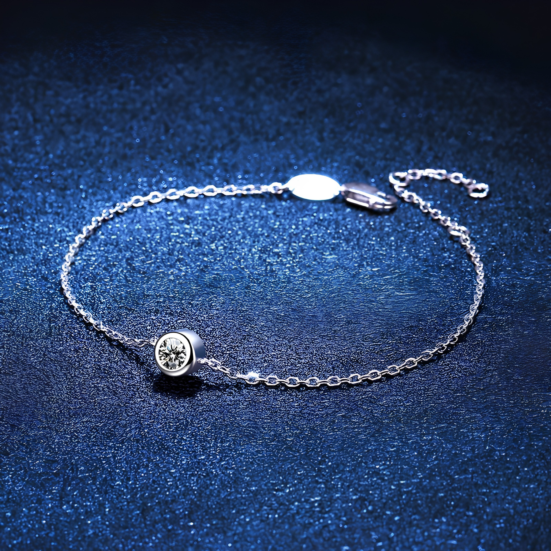 Halo Spark Moissanite Bracelet – 925 Sterling Silver