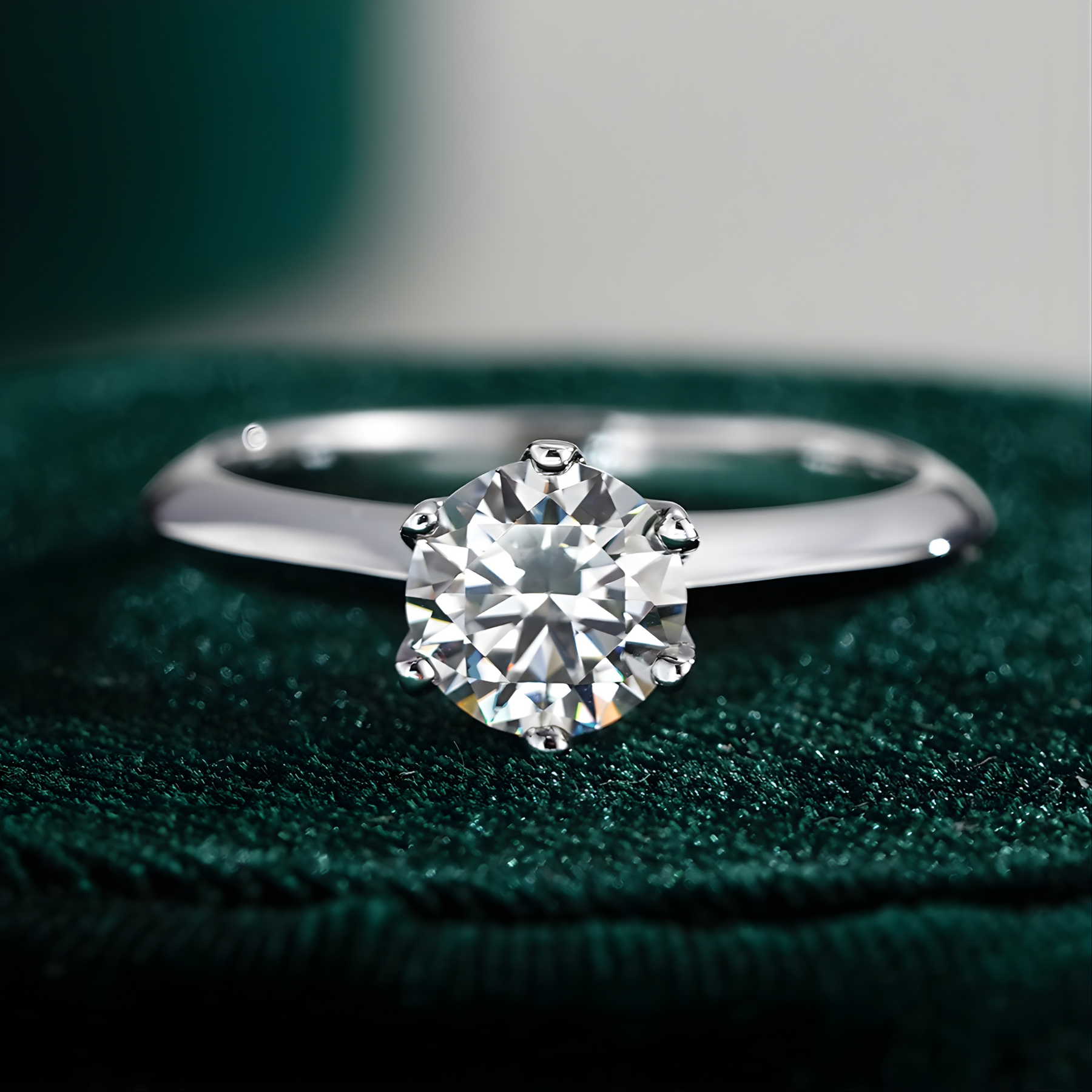 Classic Moissanite Engagement Ring - S925