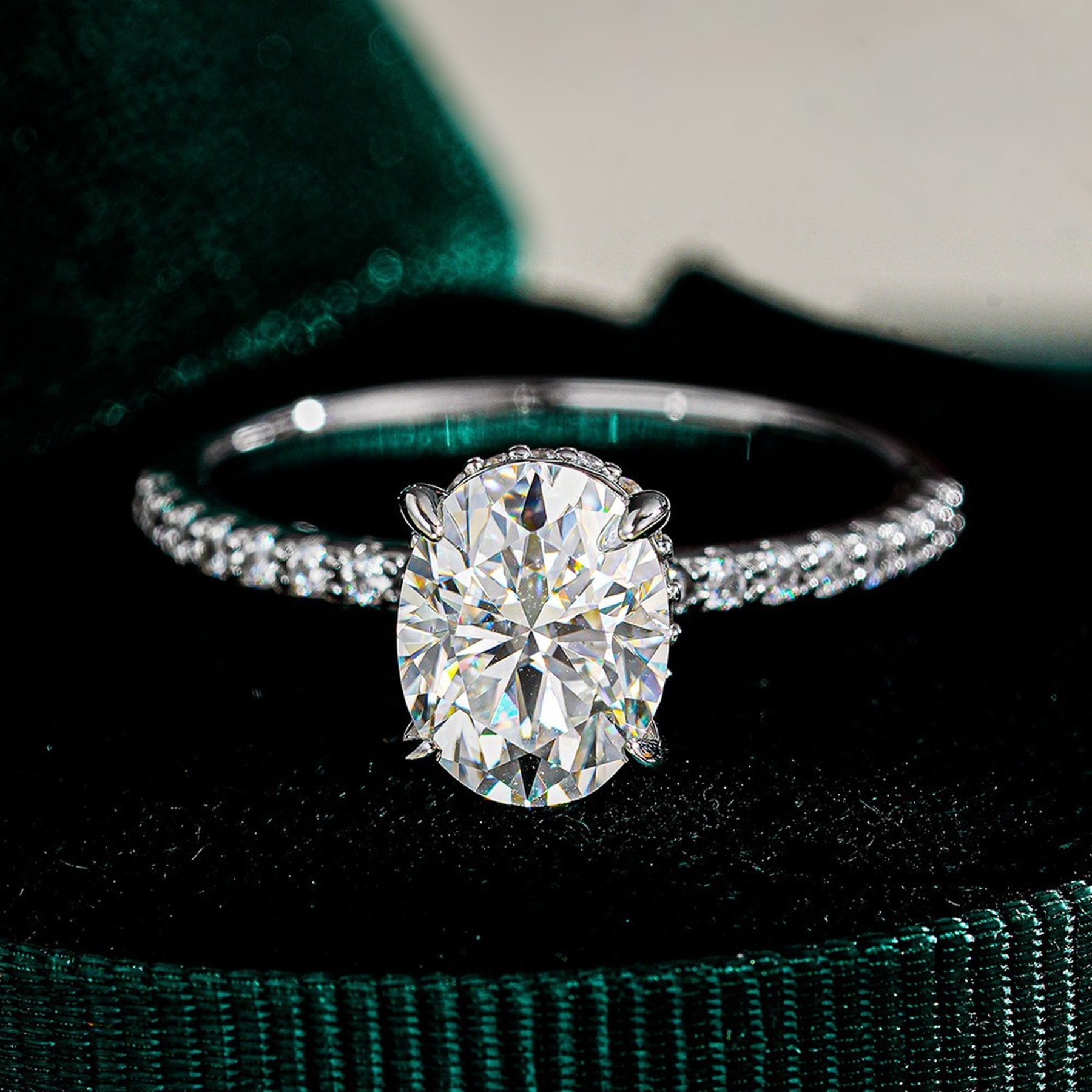 Classic Solitaire Oval Cut Moissanite Engagement Ring – 1CT / 2CT / 3CT | 925 Sterling Silver