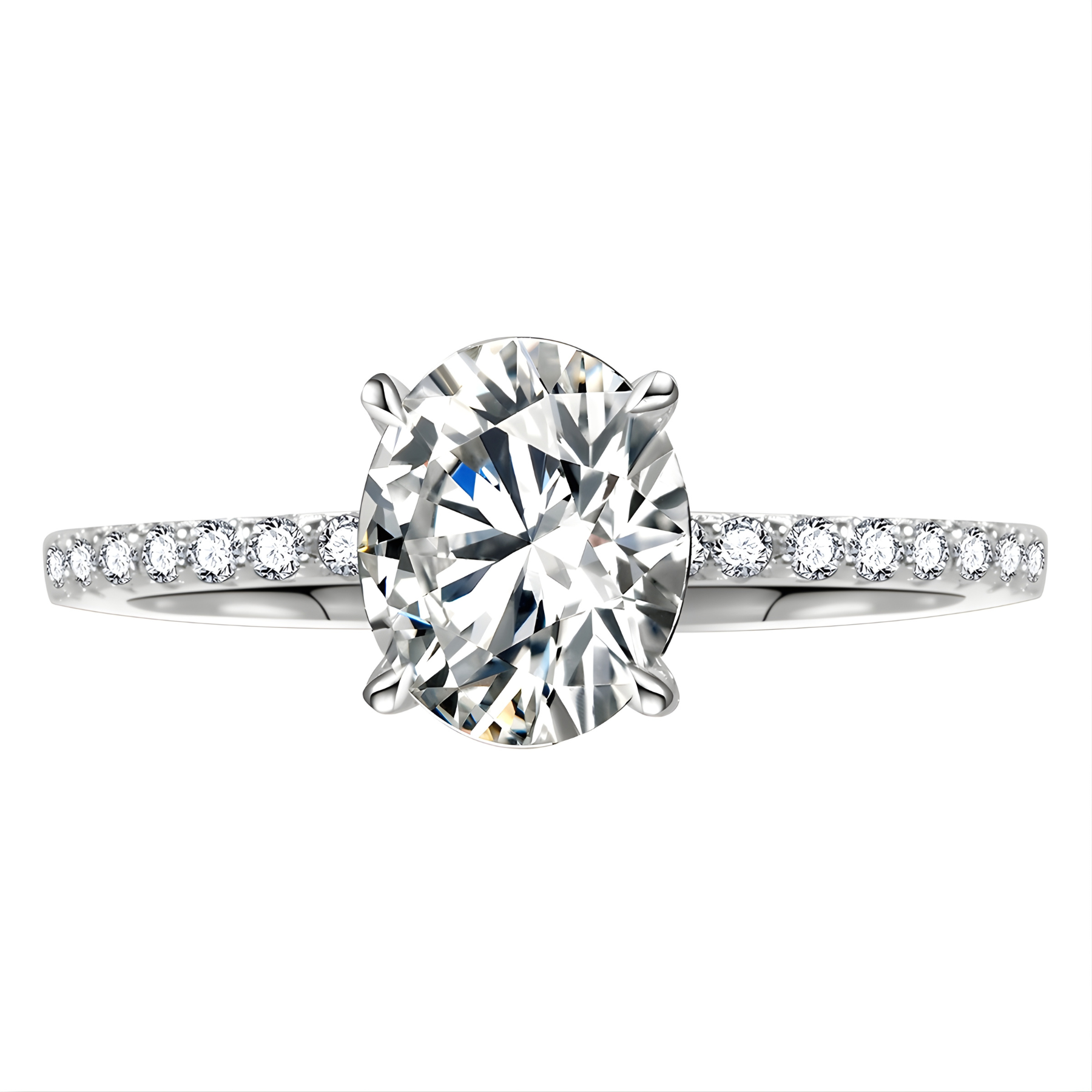 Classic Solitaire Oval Cut Moissanite Engagement Ring – 1CT / 2CT / 3CT | 925 Sterling Silver