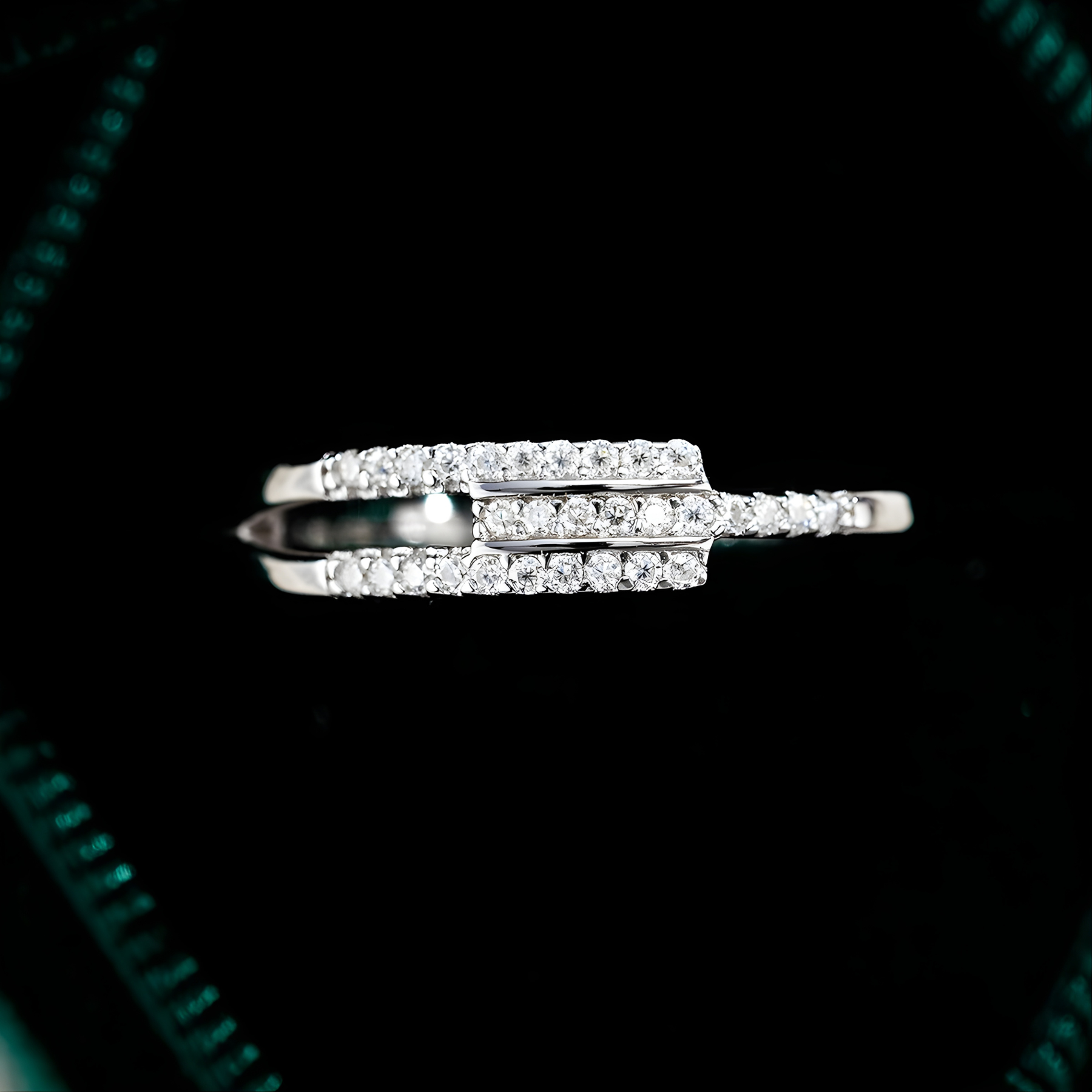 Multi-Band Pavé Moissanite Ring – Layered Design | 925 Sterling Silver