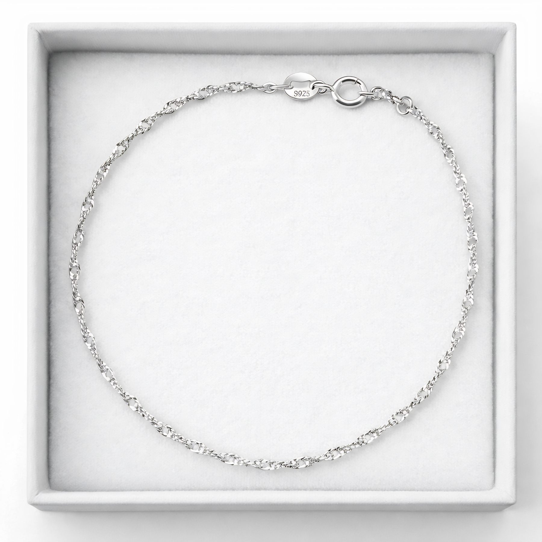 Wave Chain Necklace – 925 Sterling Silver