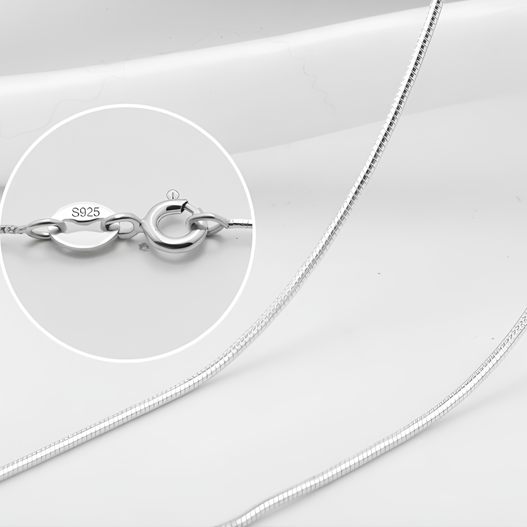 Snake Chain Necklace – 925 Sterling Silver