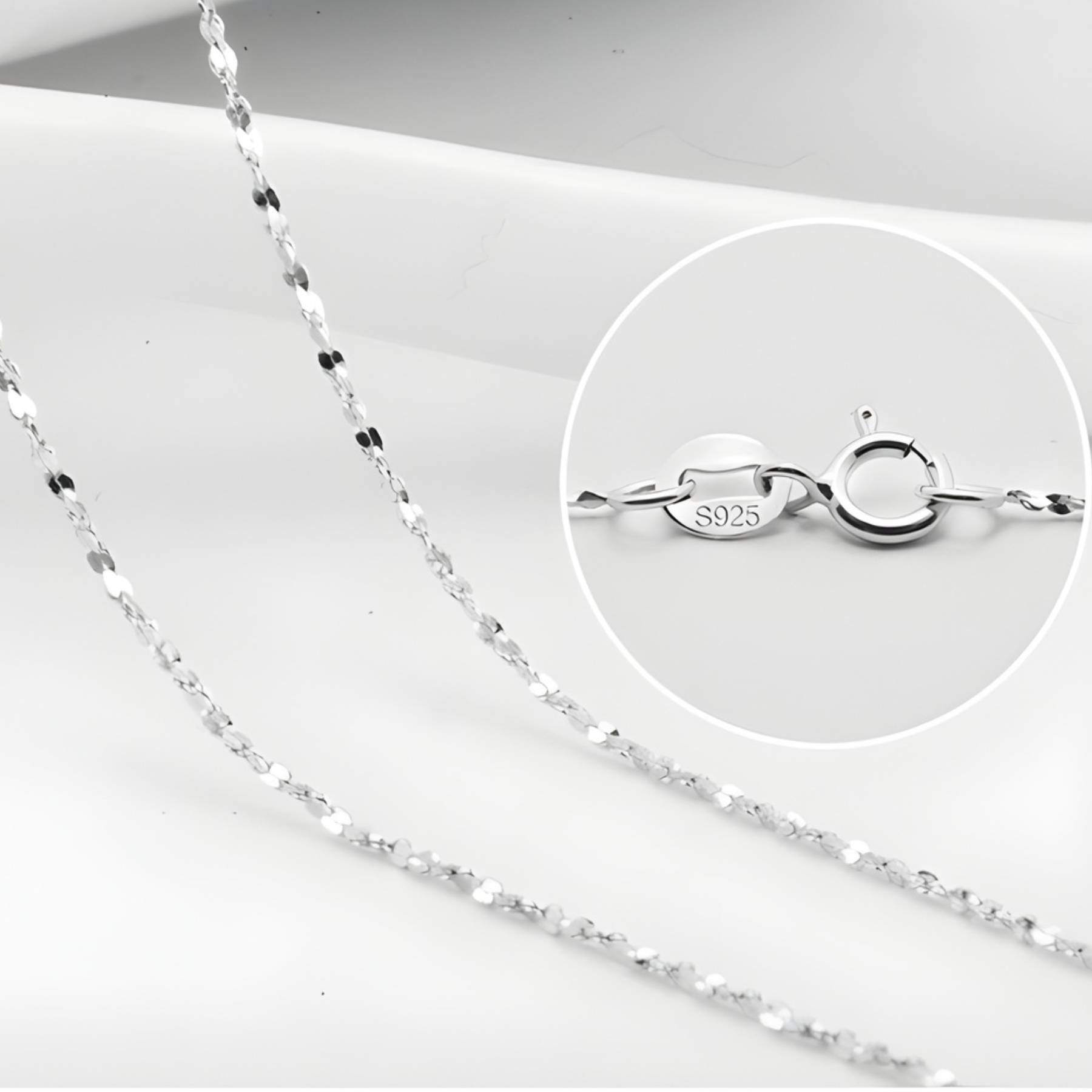 Beaded Chain Necklace – 925 Sterling Silver