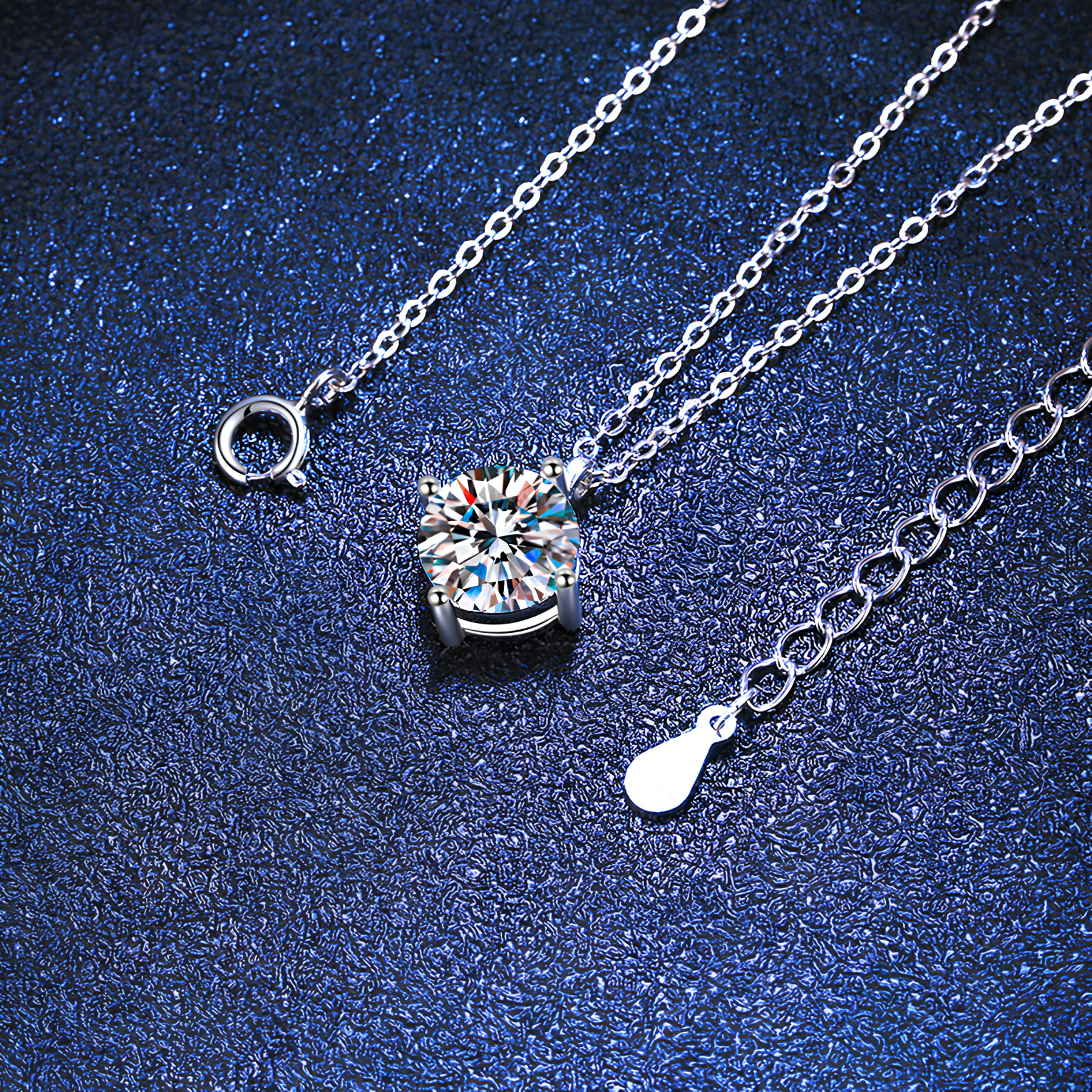 Classic 2CT Moissanite Pendant Necklace – 925 Sterling Silver
