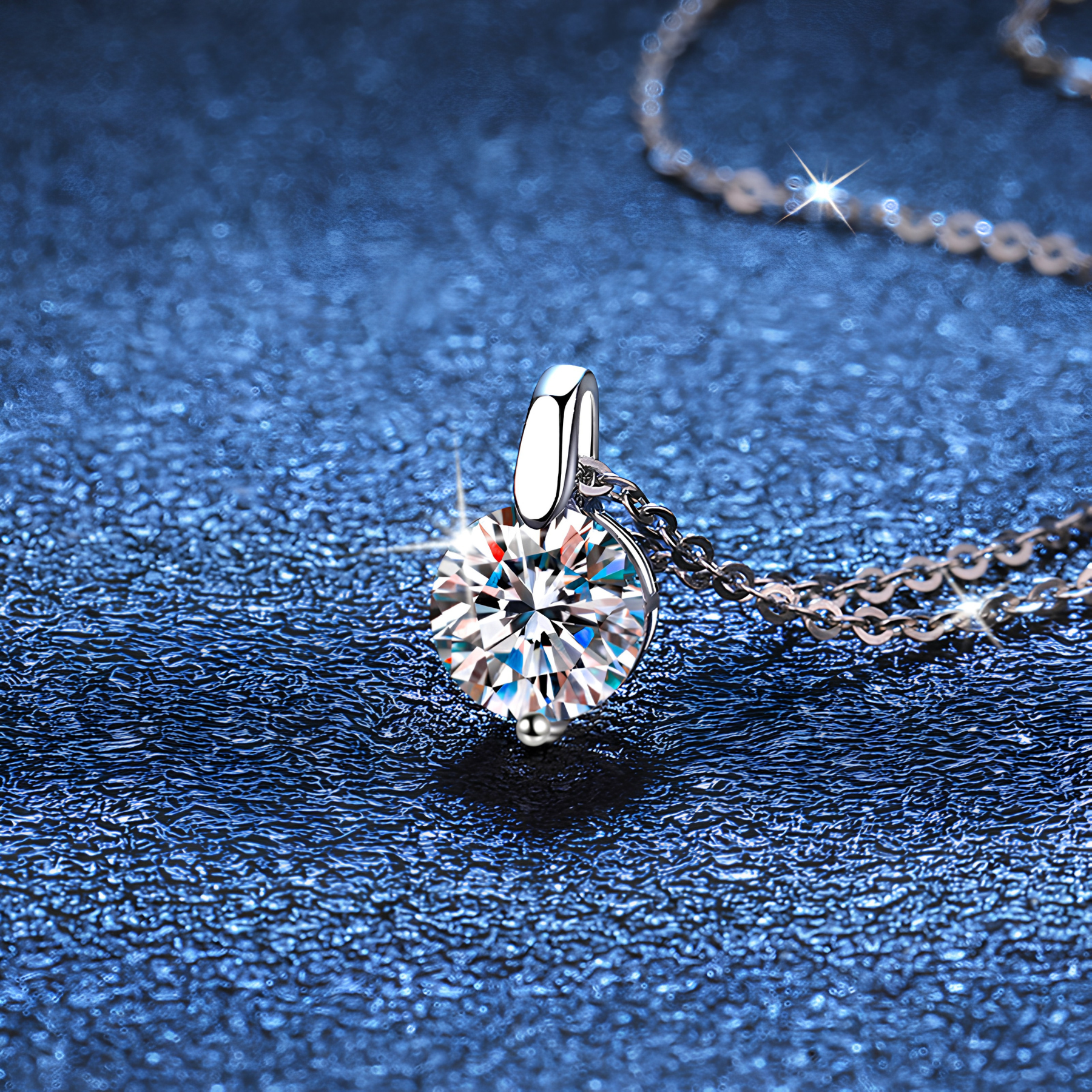 Classic 1CT Moissanite Pendant Necklace – 925 Sterling Silver