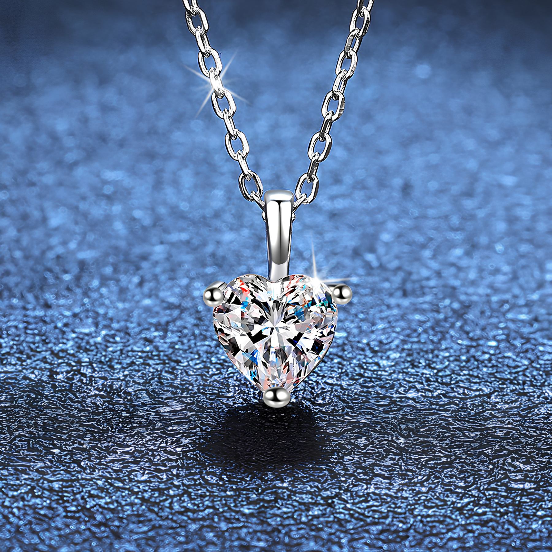 Heart Moissanite Pendant Necklace – 1 Carat | 925 Sterling Silver