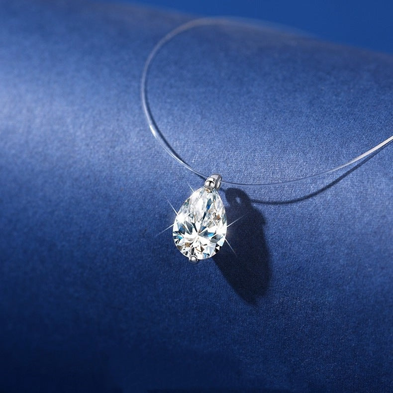 Pear Cut CZ Pendant Necklace – S925 Sterling Silver
