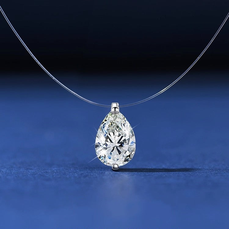 Pear Cut CZ Pendant Necklace – S925 Sterling Silver