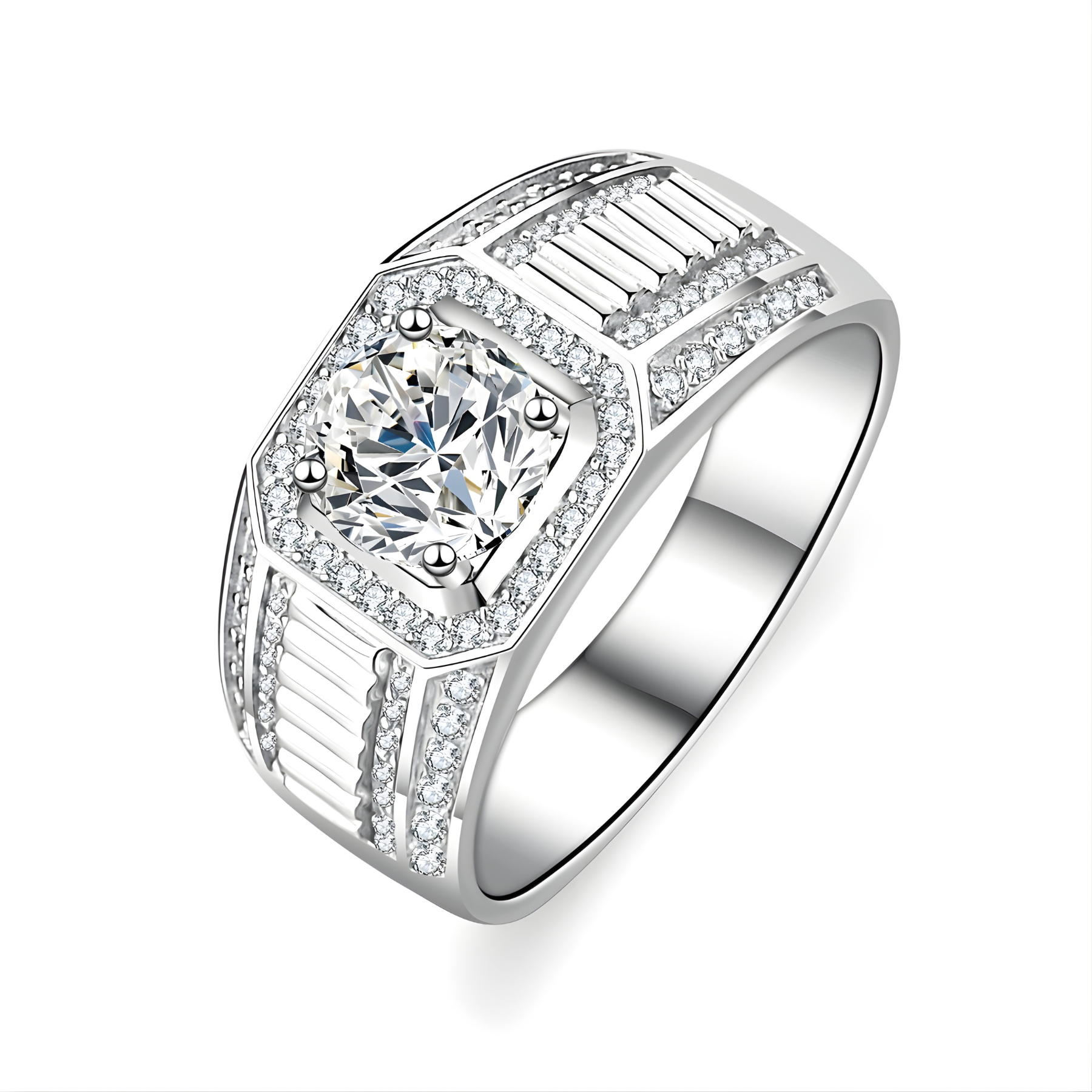 Bold Moissanite Statement Ring – 1CT | 925 Sterling Silver
