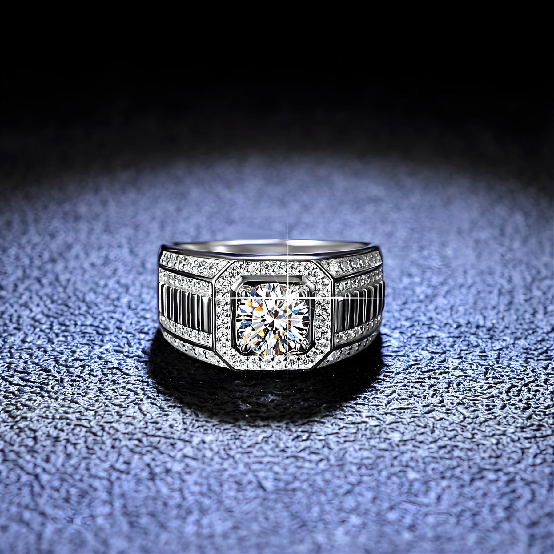 Bold Moissanite Statement Ring – 1CT | 925 Sterling Silver