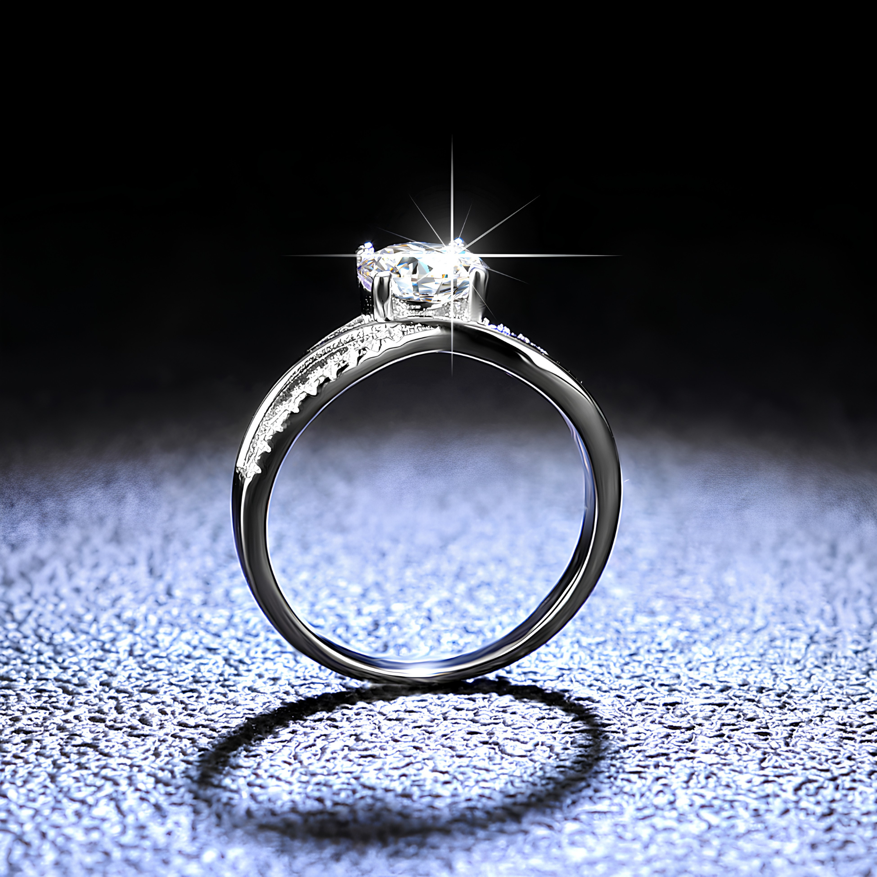 Twisted Pavé Moissanite Engagement Ring – 1 Carat | 925 Sterling Silver