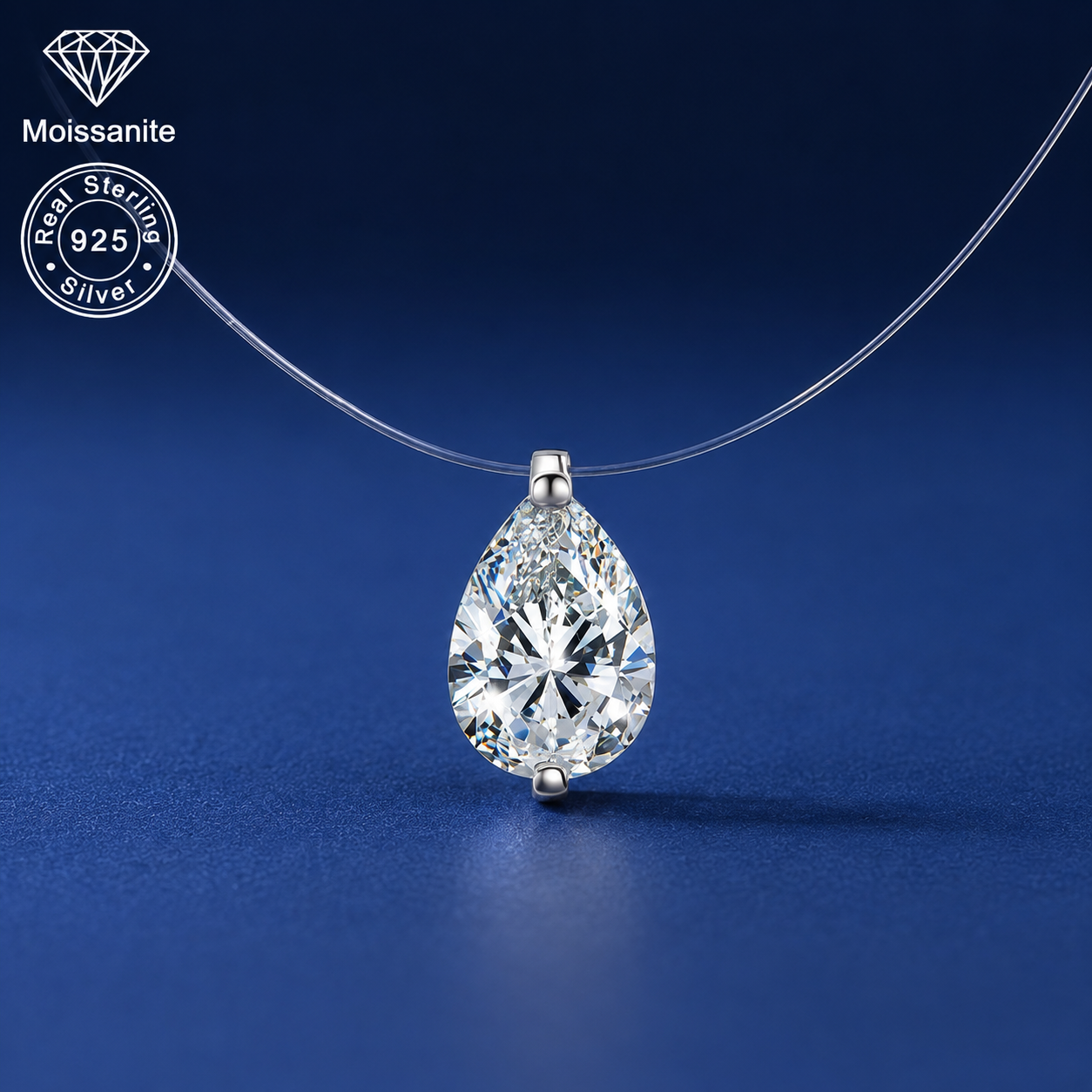 Pear Cut CZ Pendant Necklace – S925 Sterling Silver