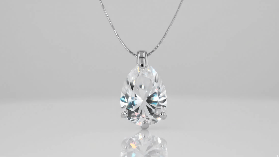 Pear Cut CZ Pendant Necklace – S925 Sterling Silver
