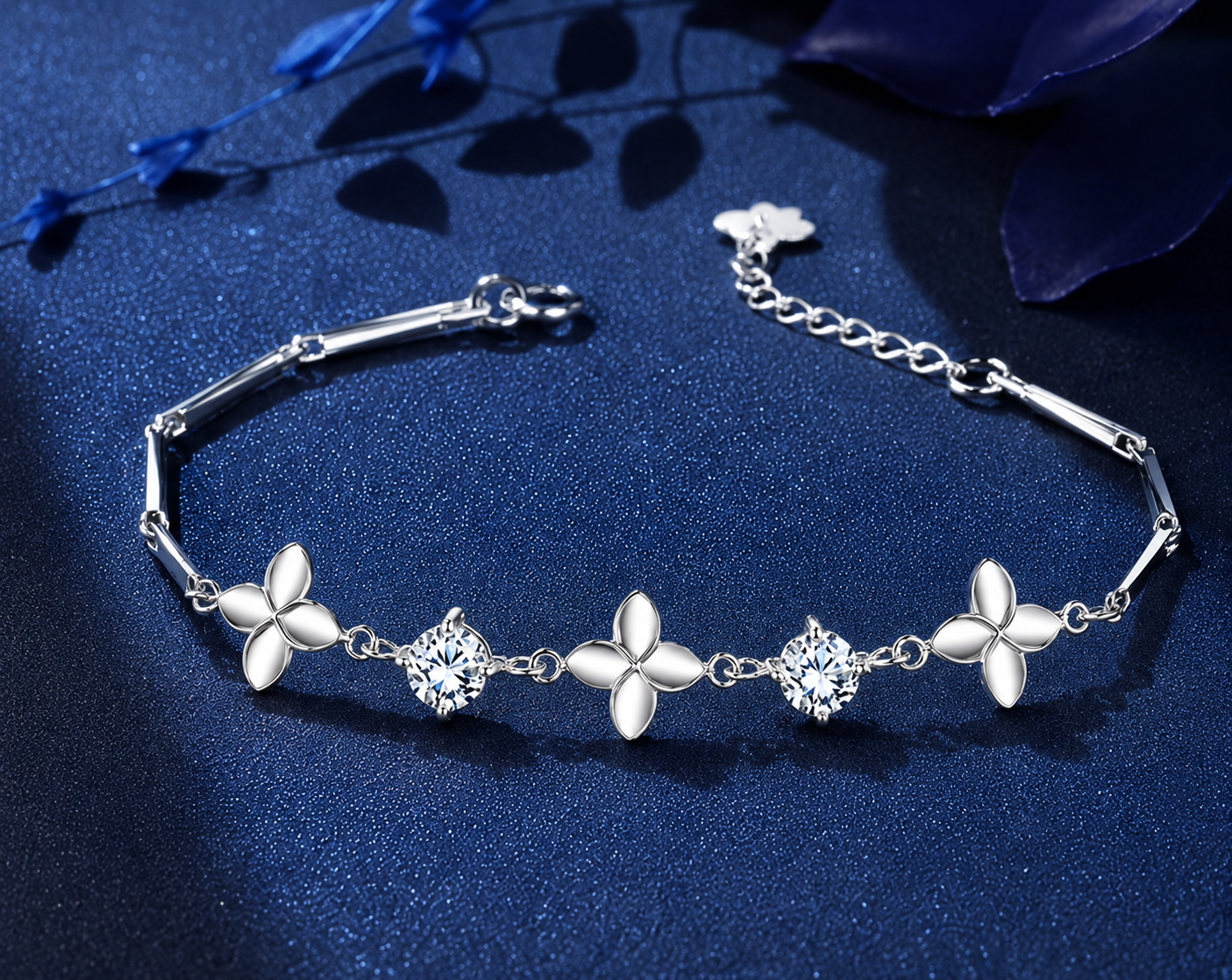 Four-Leaf Clover Bracelet – 925 Sterling Silver