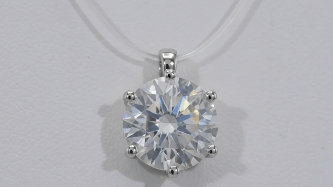 Invisible Line Moissanite Pendant Necklace – 1CT | 2CT | 3CT