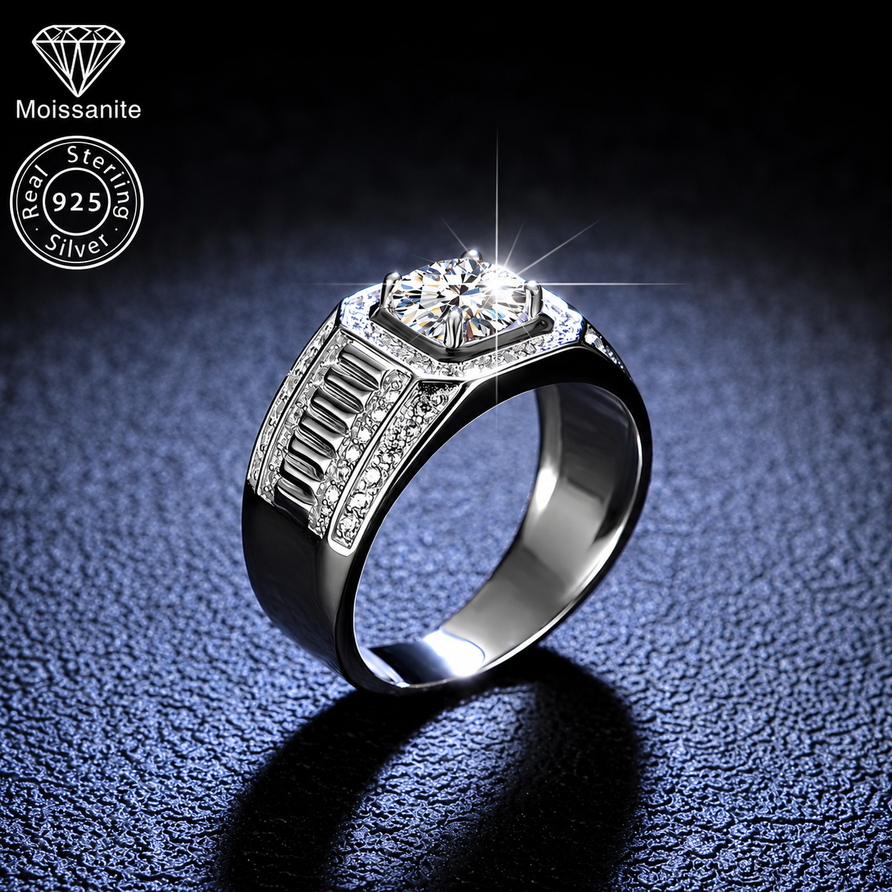 Bold Moissanite Statement Ring – 1 CARAT | 925 Sterling Silver