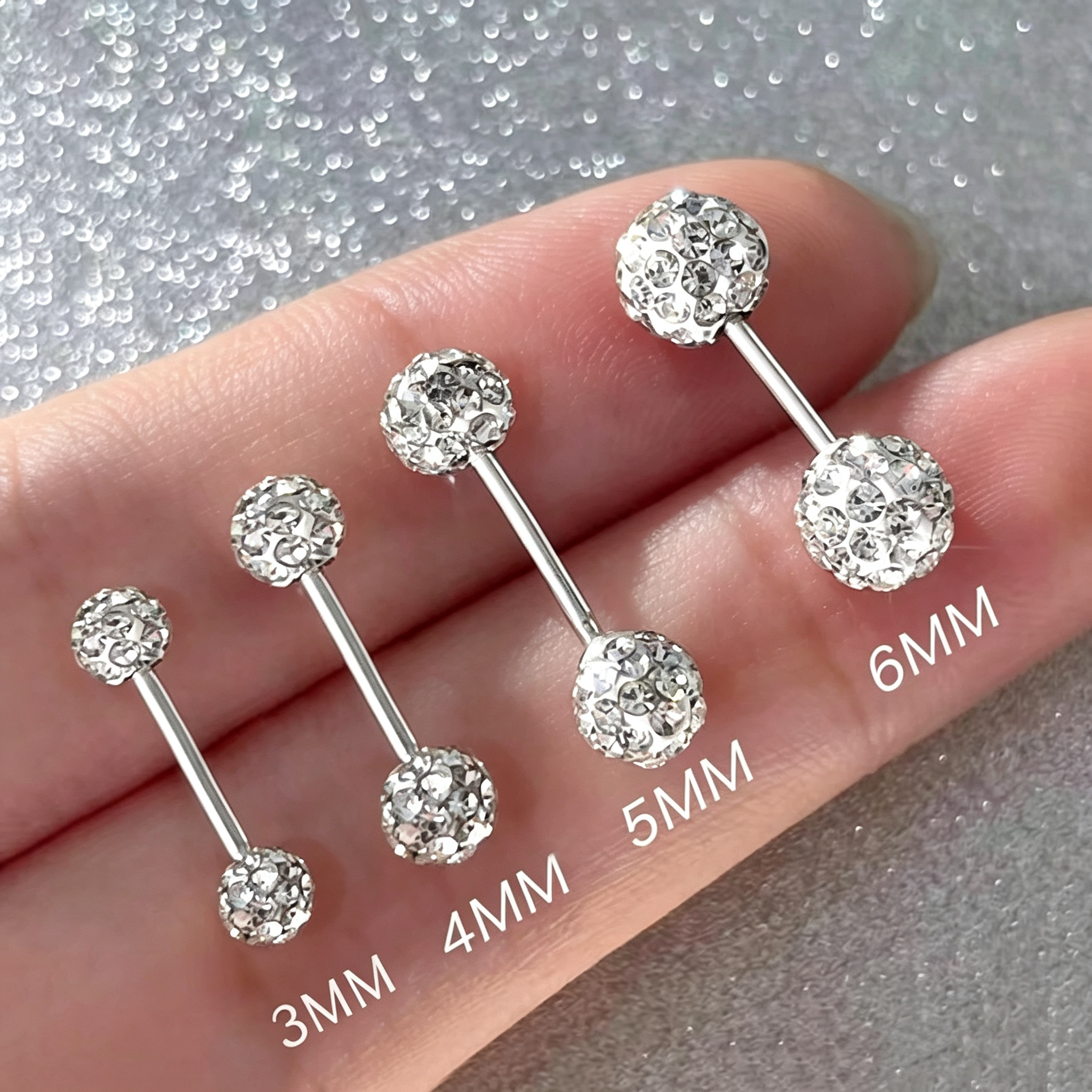 Double Ball Moissanite Stud Earrings for Women, 925 Sterling Silver, Hypoallergenic Everyday Fine Jewelry