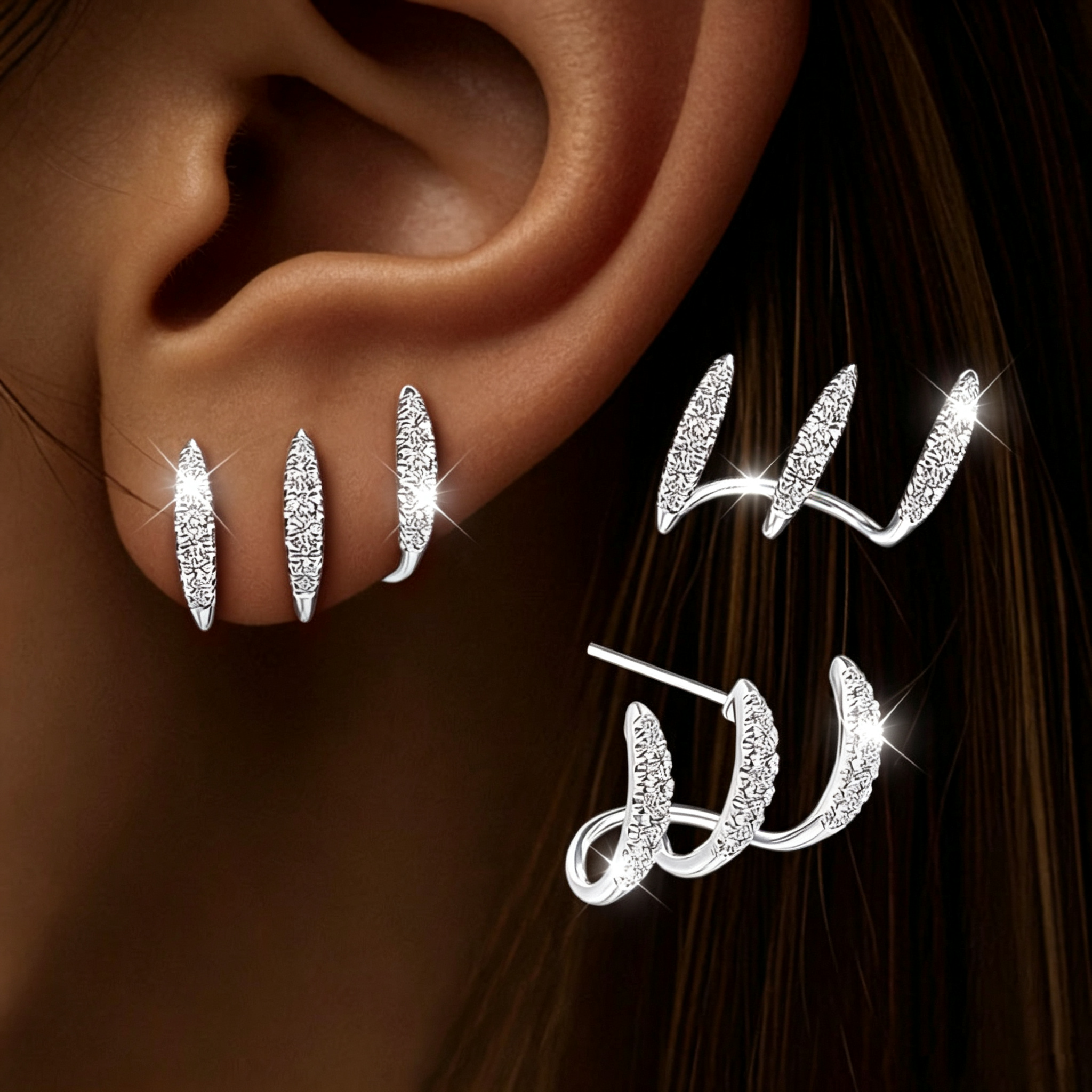 Paw Print Stud Earrings for Women, 925 Sterling Silver, Sparkling Zirconia Earrings, Hypoallergenic Pet Lover Jewelry