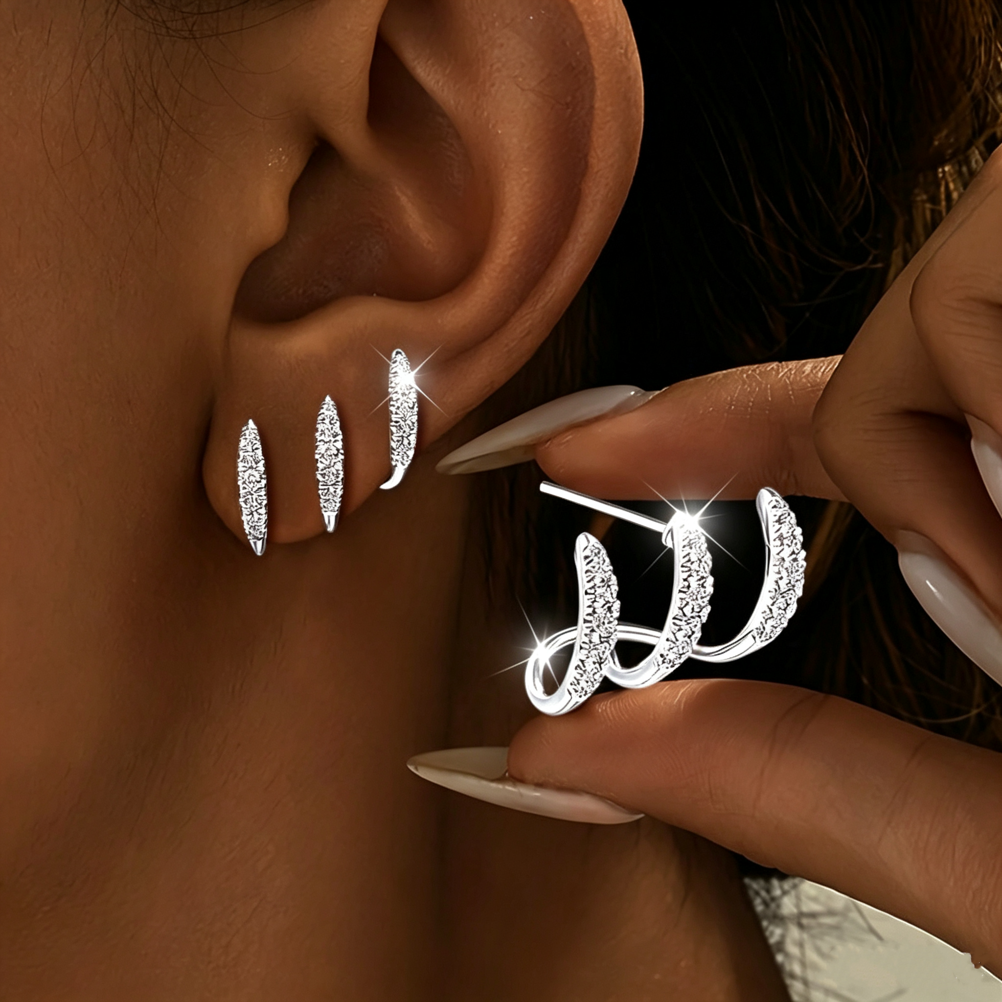 Paw Print Stud Earrings for Women, 925 Sterling Silver, Sparkling Zirconia Earrings, Hypoallergenic Pet Lover Jewelry