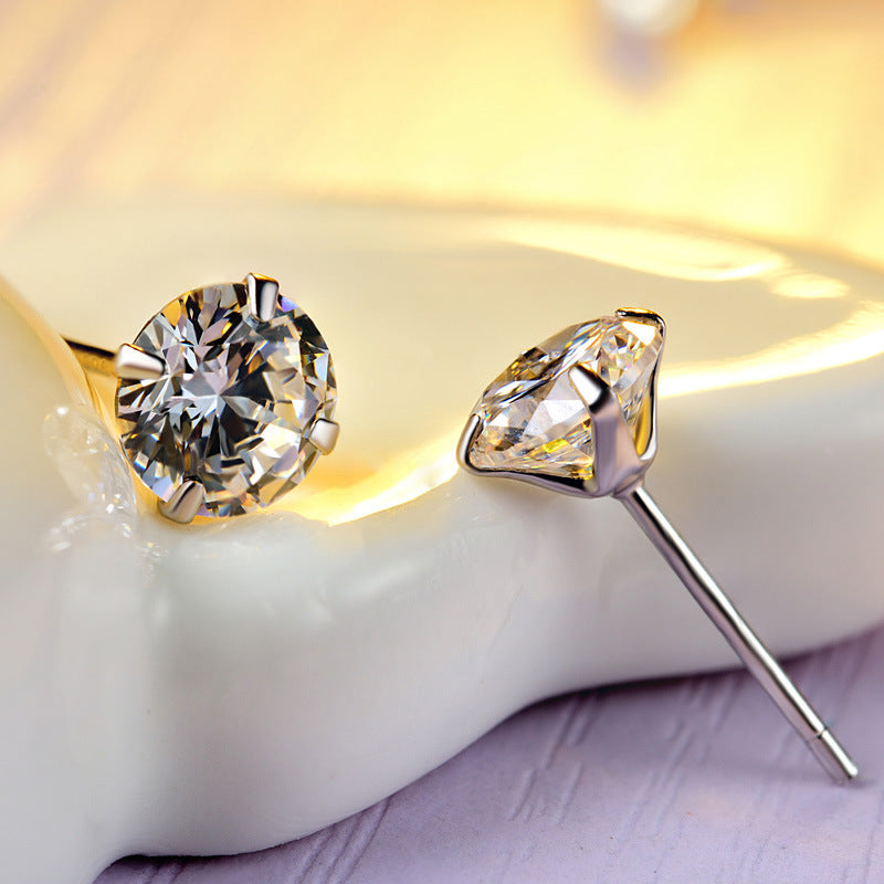 5mm Classic CZ Stud Earrings – 925 Sterling Silver