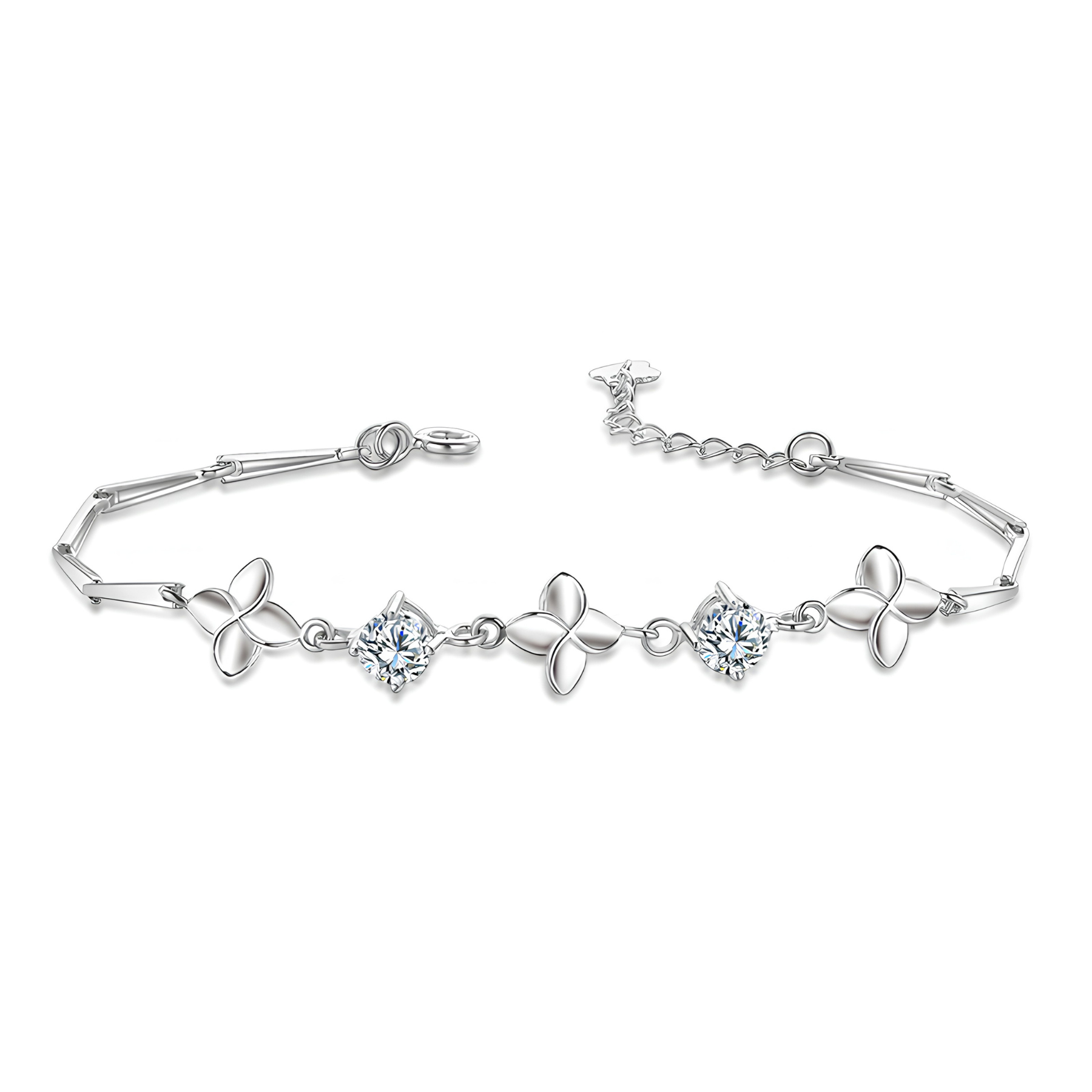Four-Leaf Clover Bracelet – 925 Sterling Silver