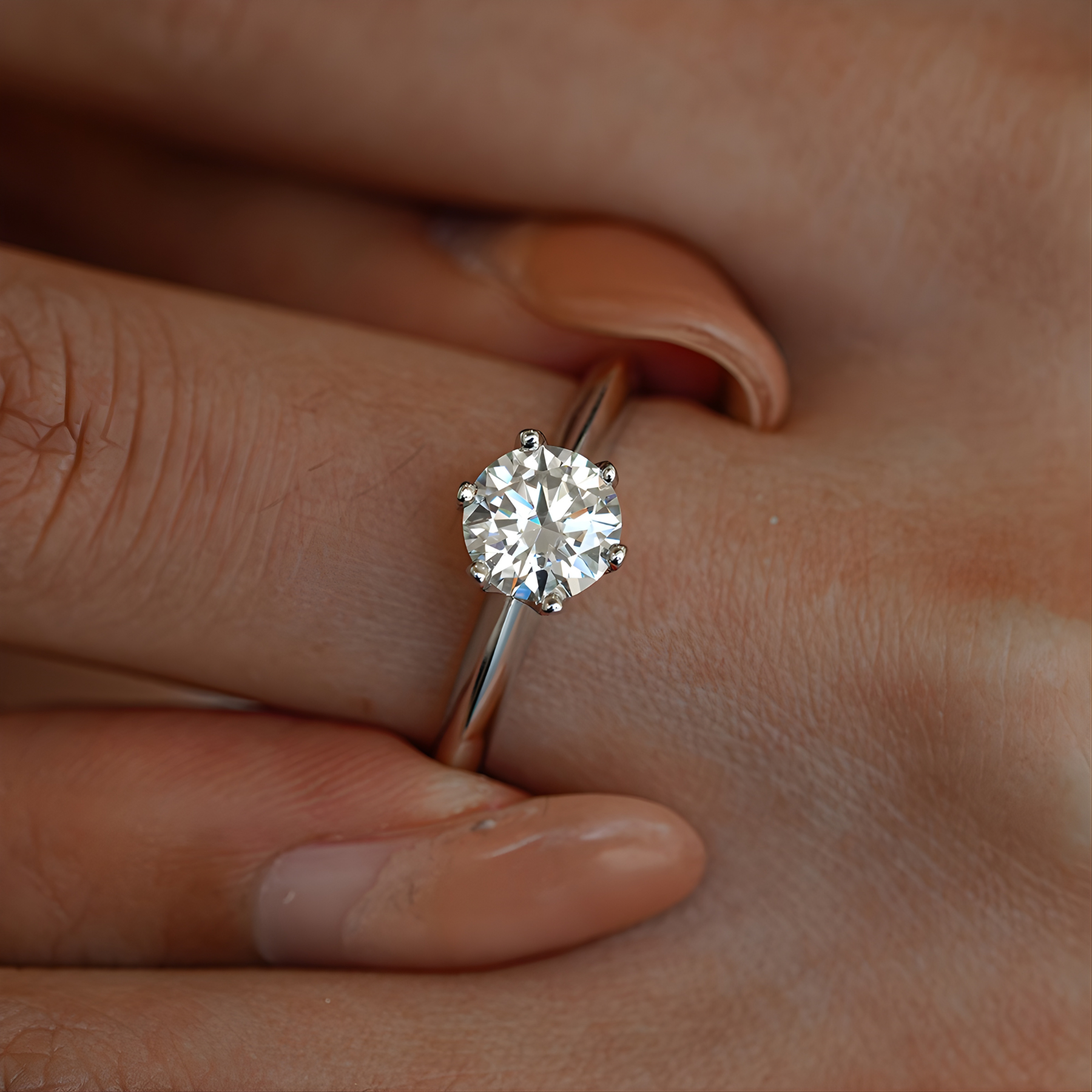 Classic Moissanite Engagement Ring - S925