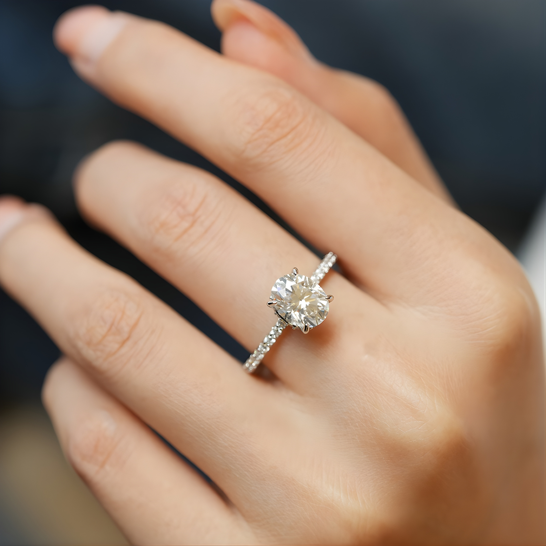 Classic Solitaire Oval Cut Moissanite Engagement Ring – 1CT / 2CT / 3CT | 925 Sterling Silver