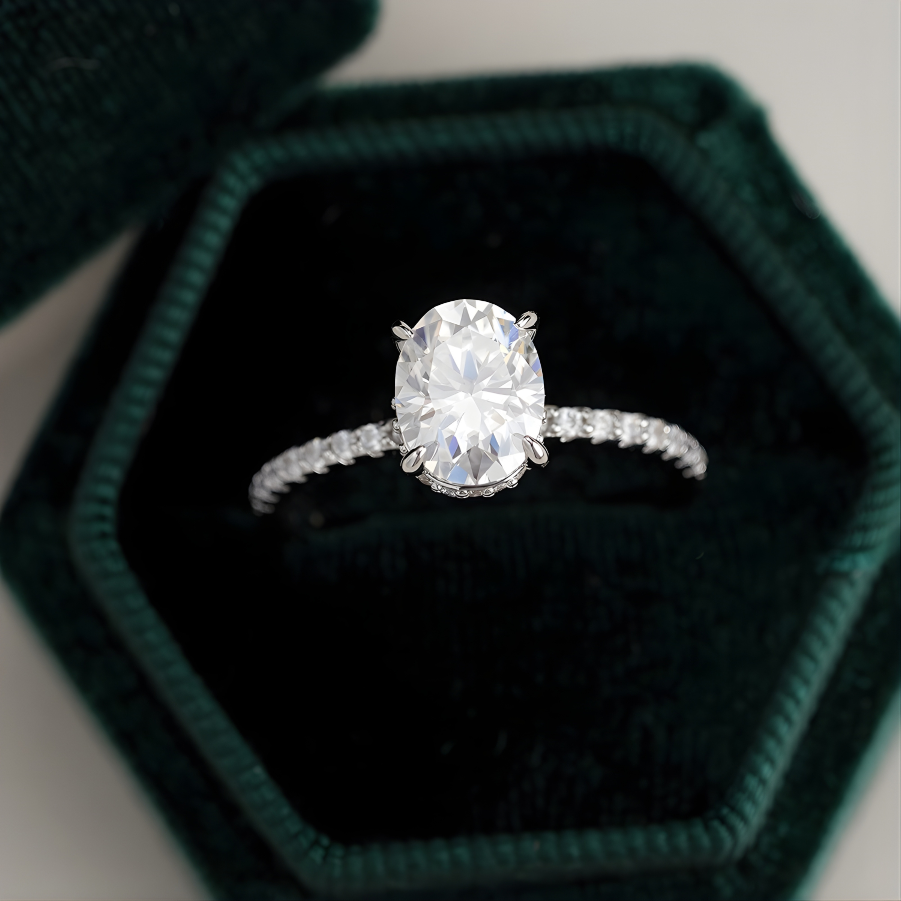 Classic Solitaire Oval Cut Moissanite Engagement Ring – 1CT / 2CT / 3CT | 925 Sterling Silver