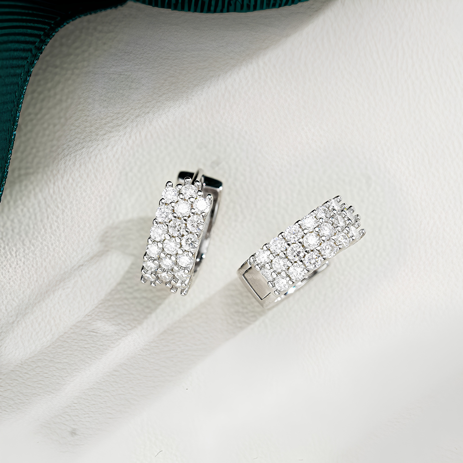 Cluster Pavé Moissanite Hoop Earrings | 925 Sterling Silver