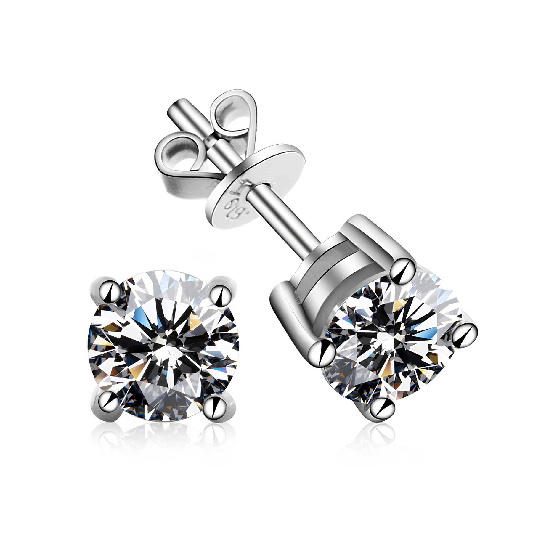 Classic 0.5CT Moissanite Stud Earrings – 925 Sterling Silver