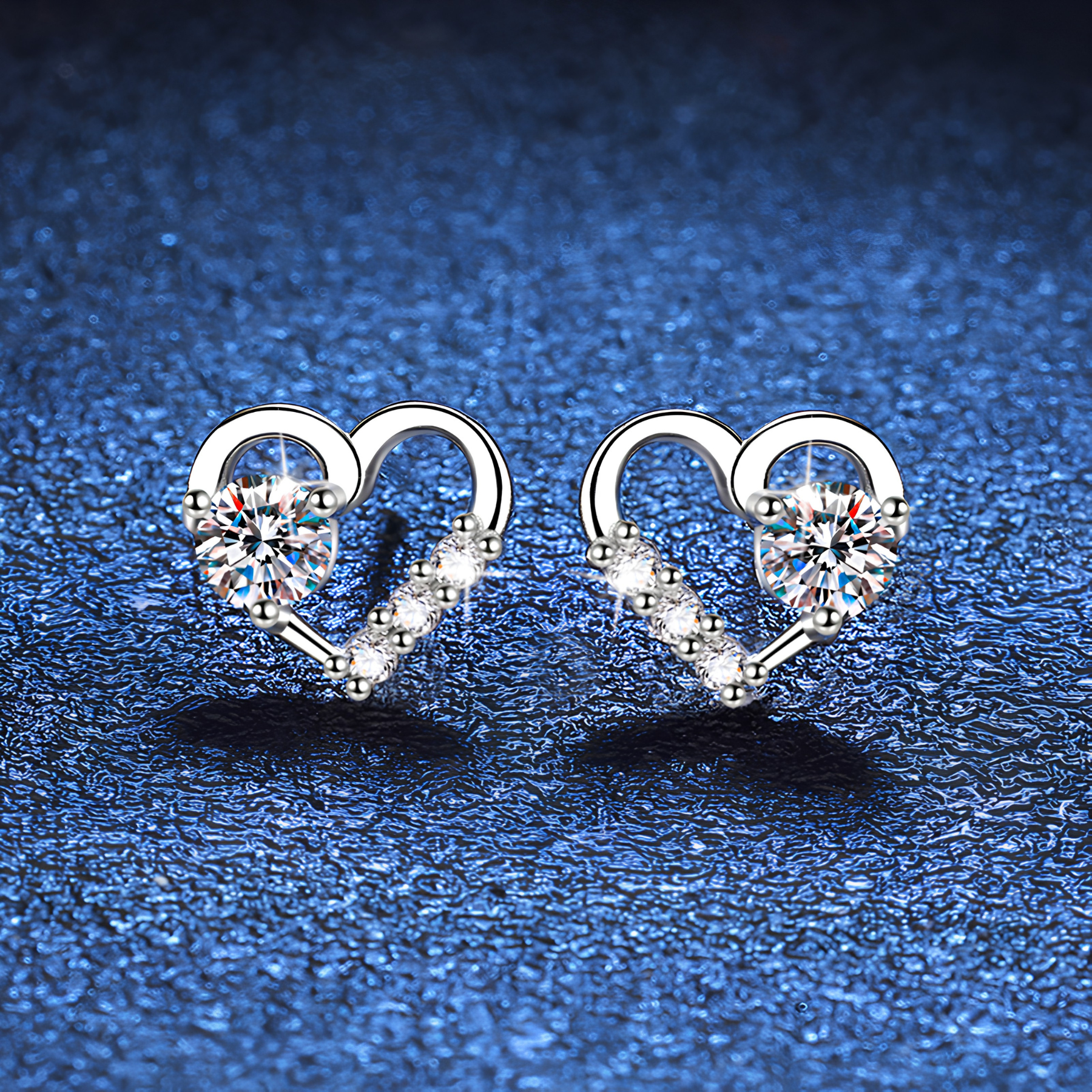 Heart Moissanite Stud Earrings – 0.3CT, 925 Sterling Silver