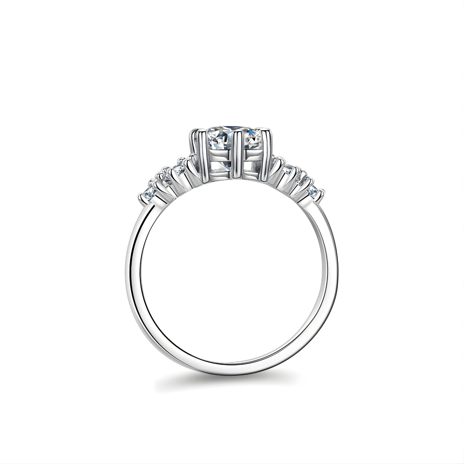 Five-Stone Moissanite Engagement Ring – 1CT | 925 Sterling Silver