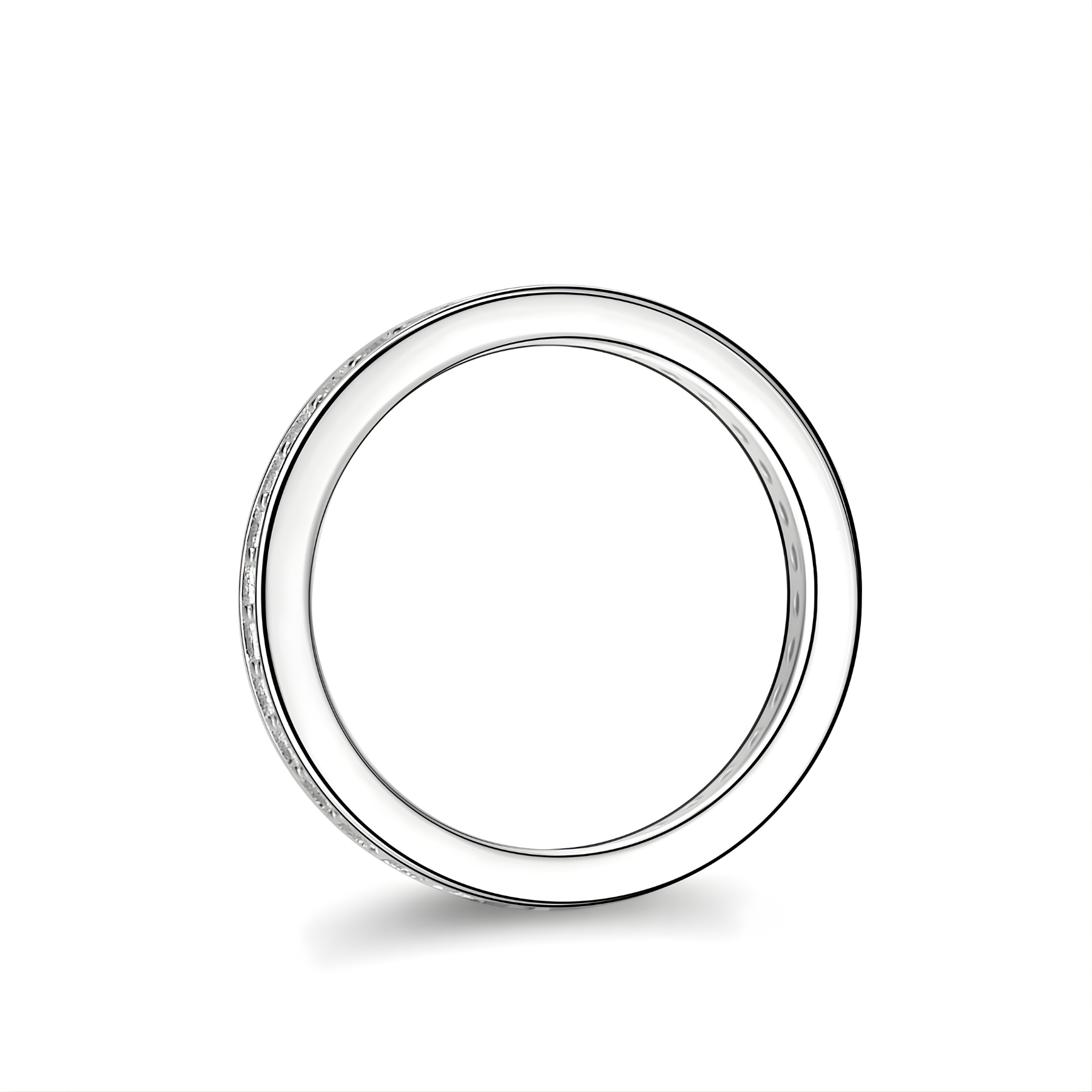 Full Eternity Pavé Moissanite Band Ring | 925 Sterling Silver