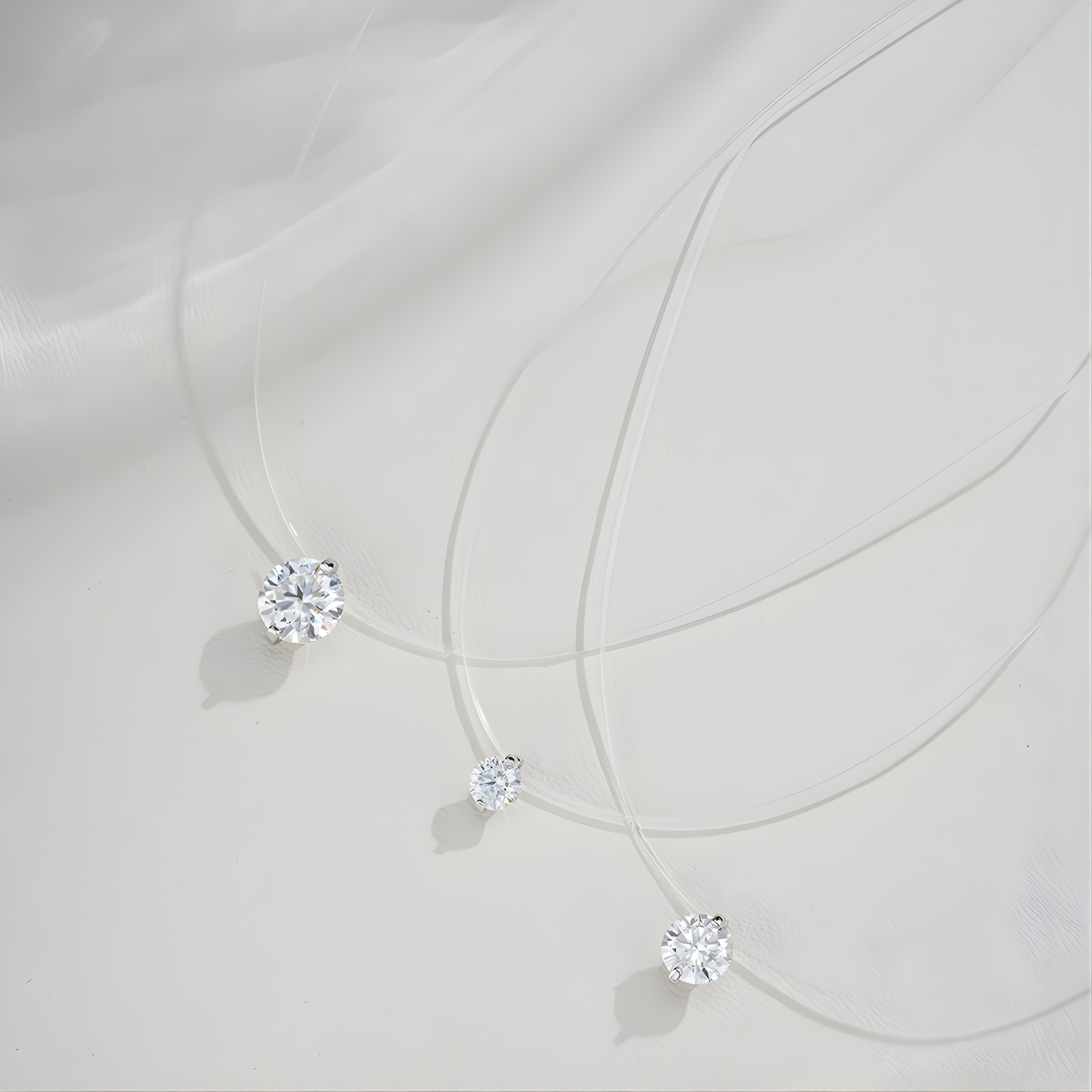 Invisible Line Moissanite Pendant Necklace – 1CT | 2CT | 3CT