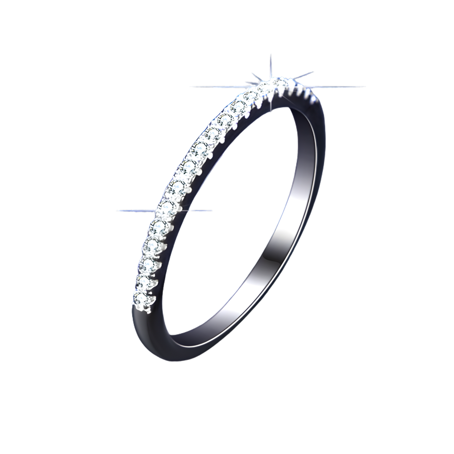 Minimal Moissanite Band Ring – 925 Sterling Silver