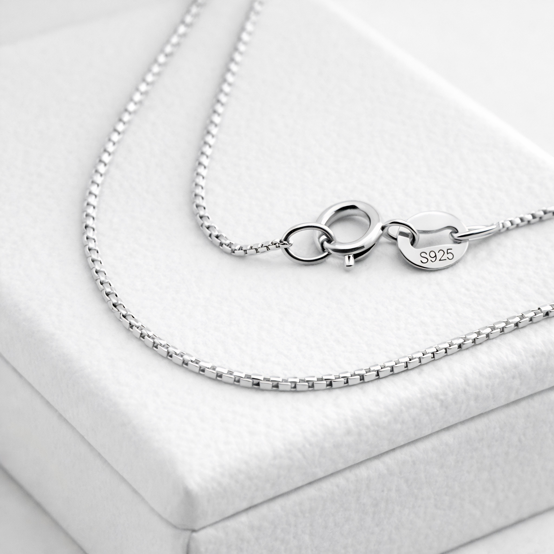 Box Chain Necklace – 925 Sterling Silver