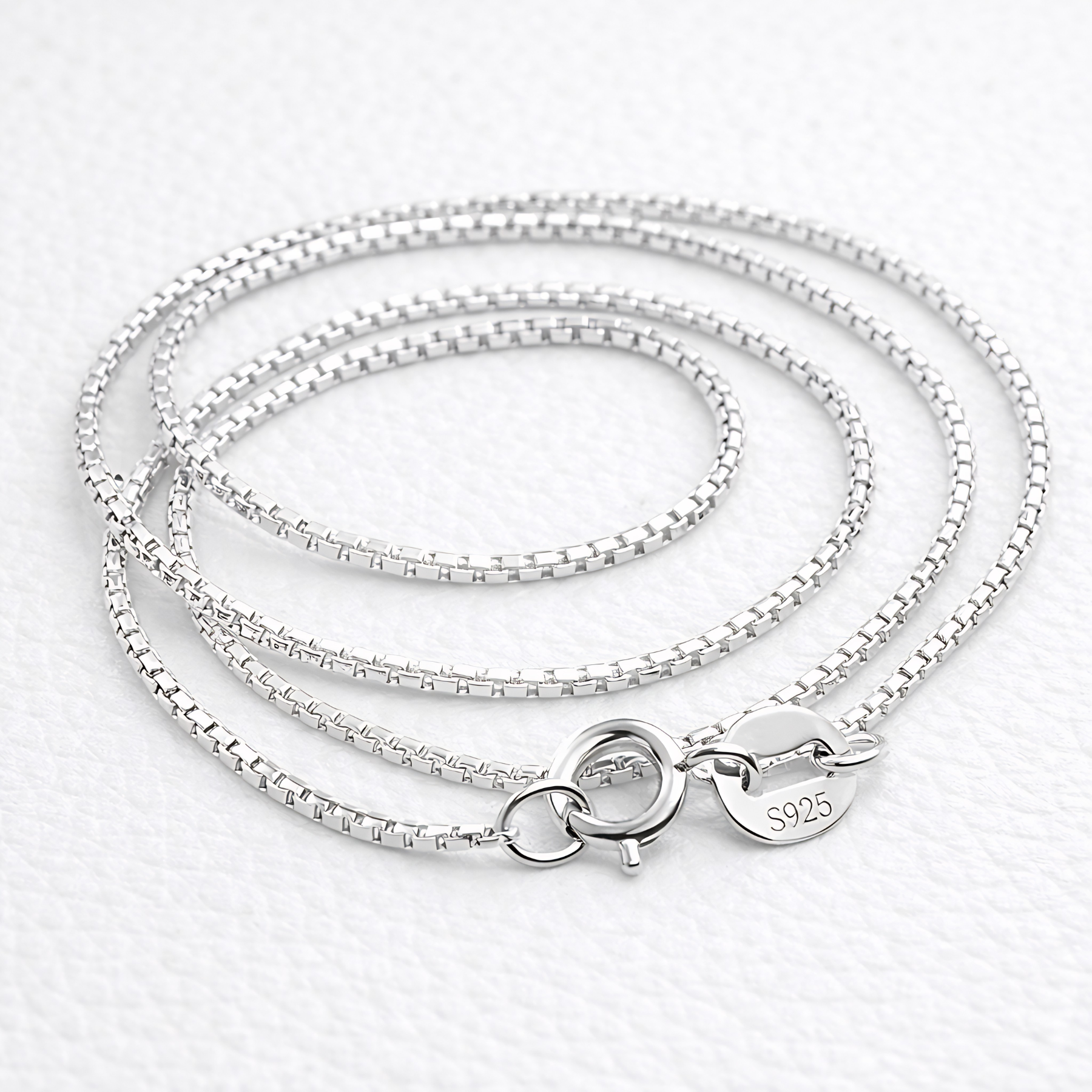 Box Chain Necklace – 925 Sterling Silver