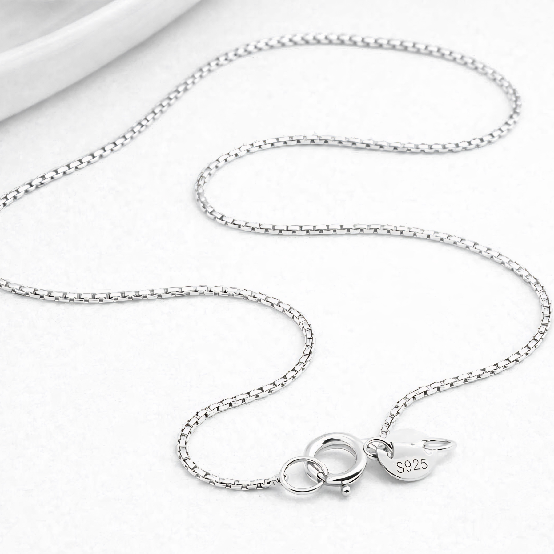 Box Chain Necklace – 925 Sterling Silver