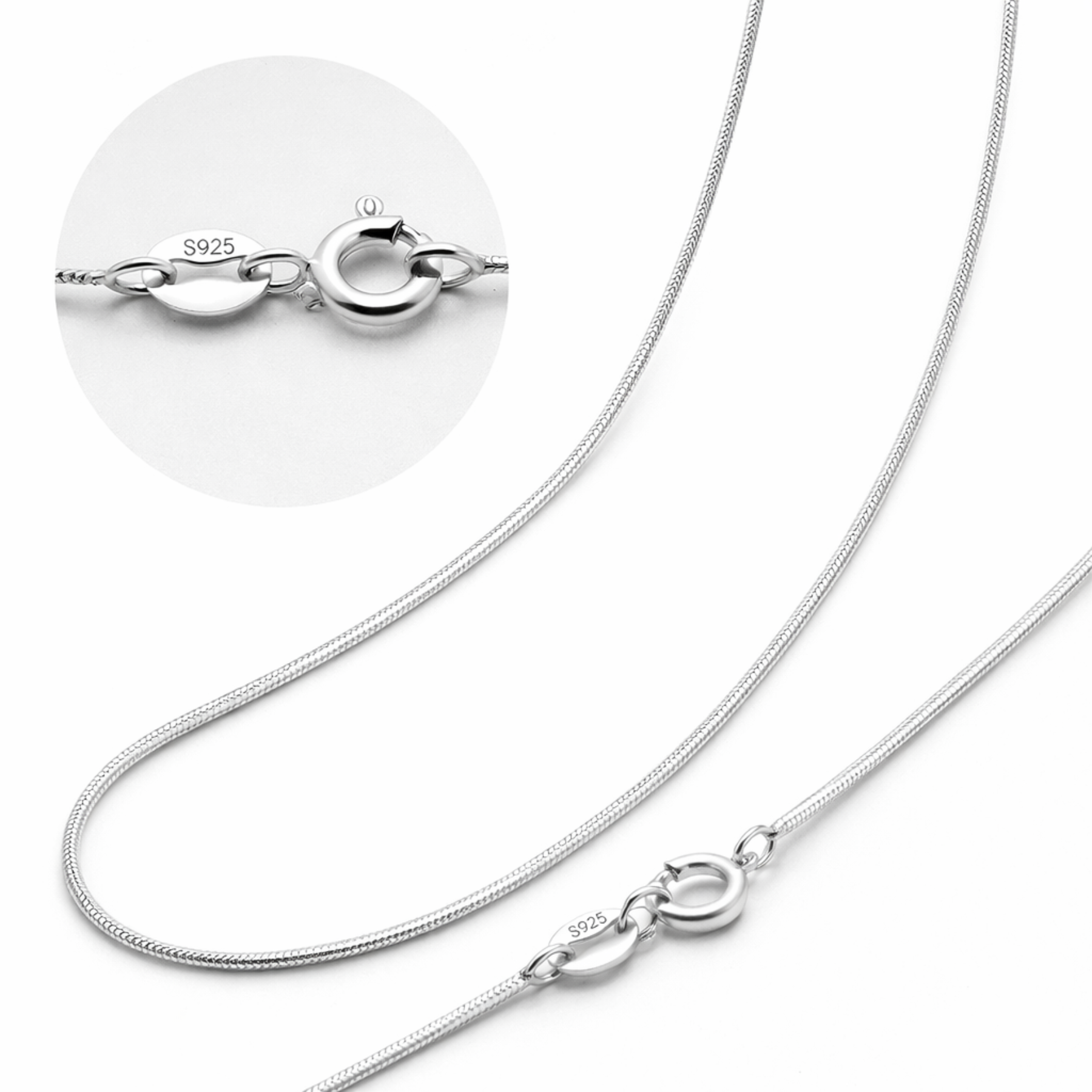 Snake Chain Necklace – 925 Sterling Silver
