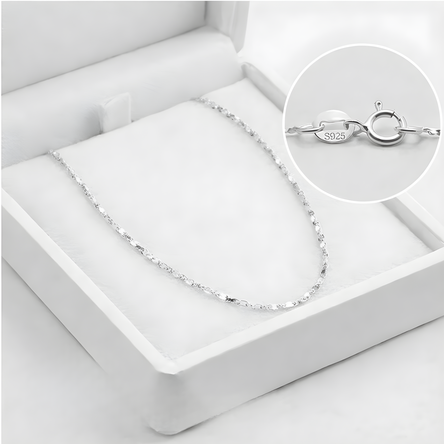 Beaded Chain Necklace – 925 Sterling Silver