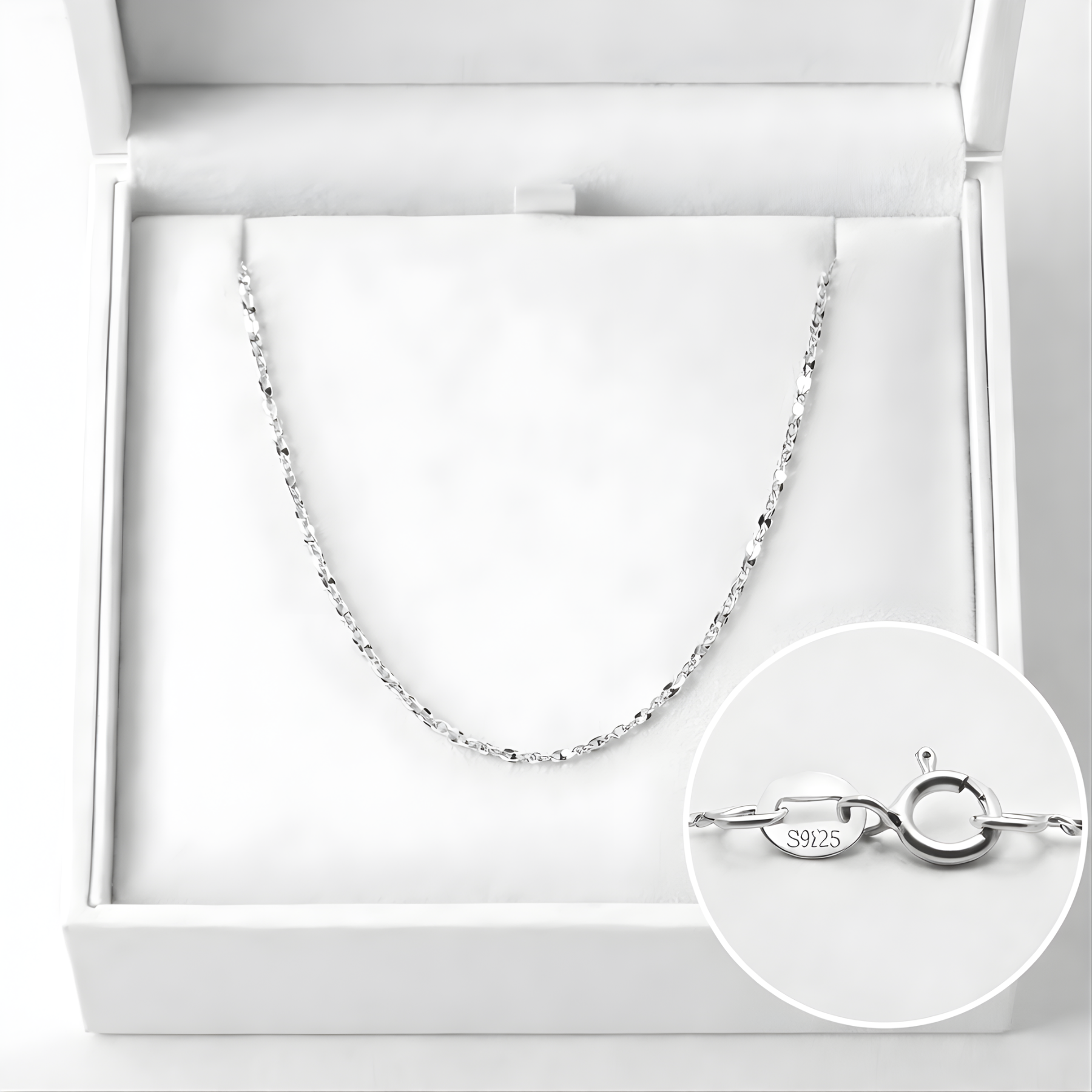 Beaded Chain Necklace – 925 Sterling Silver