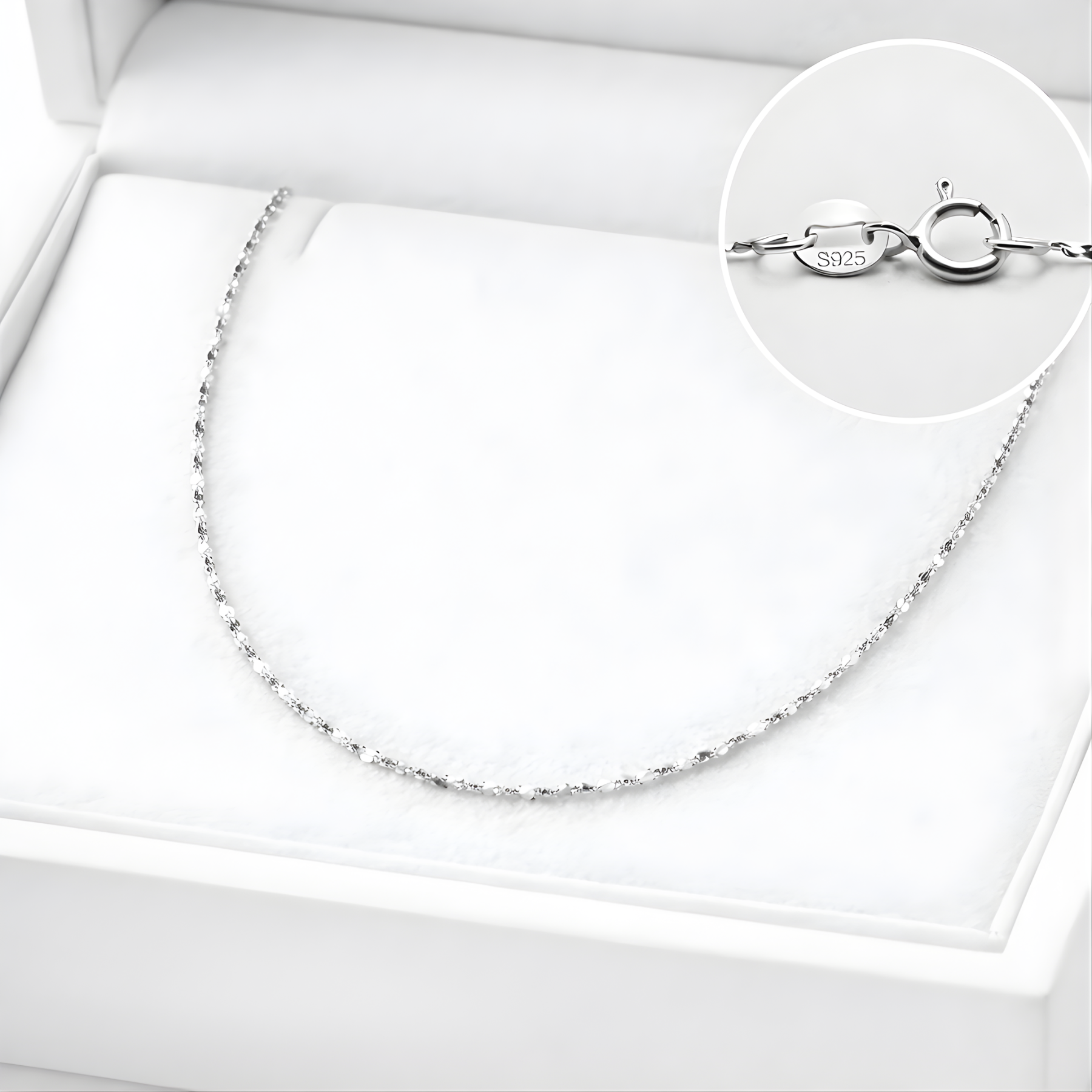 Beaded Chain Necklace – 925 Sterling Silver