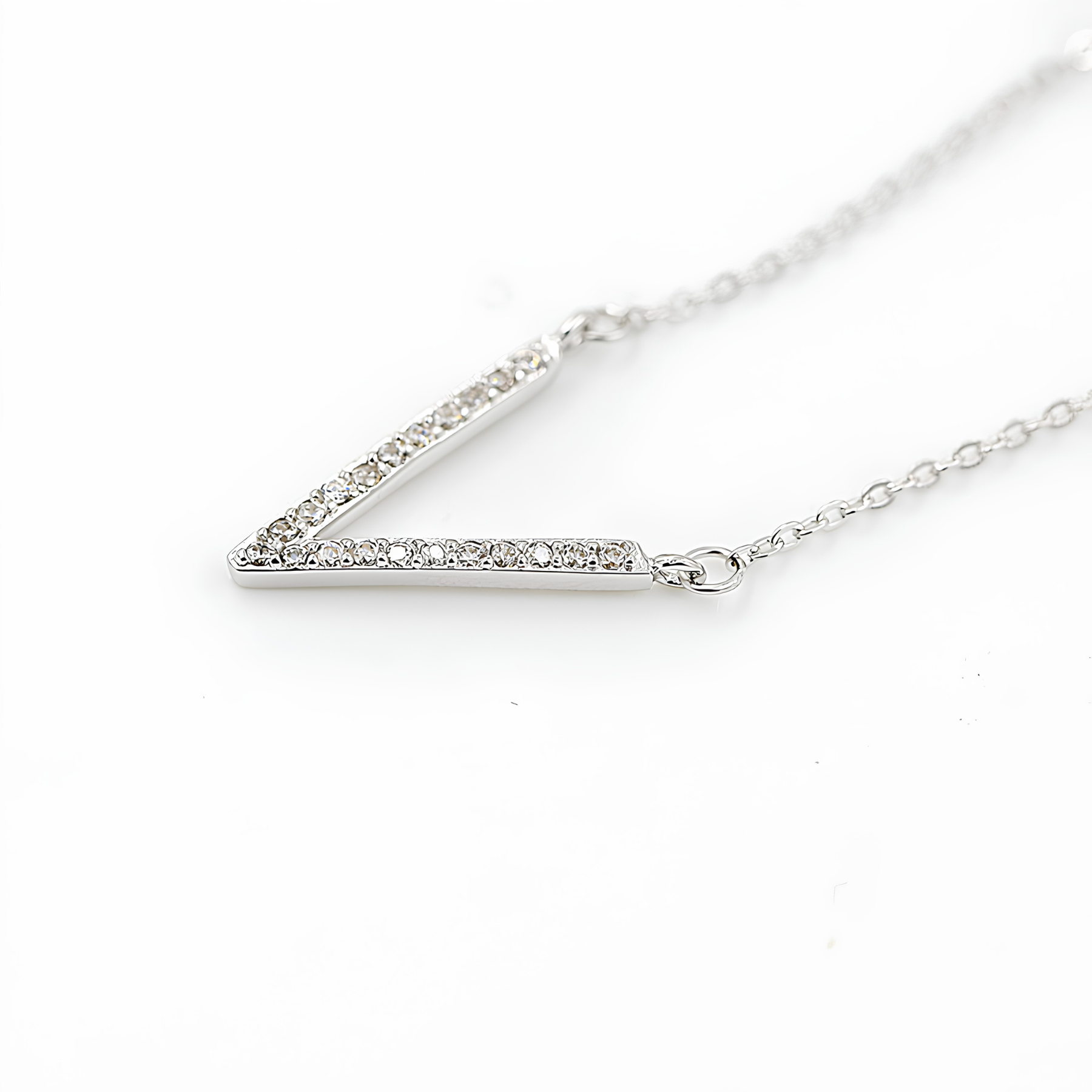 Geometric V Pendant Necklace – 925 Sterling Silver