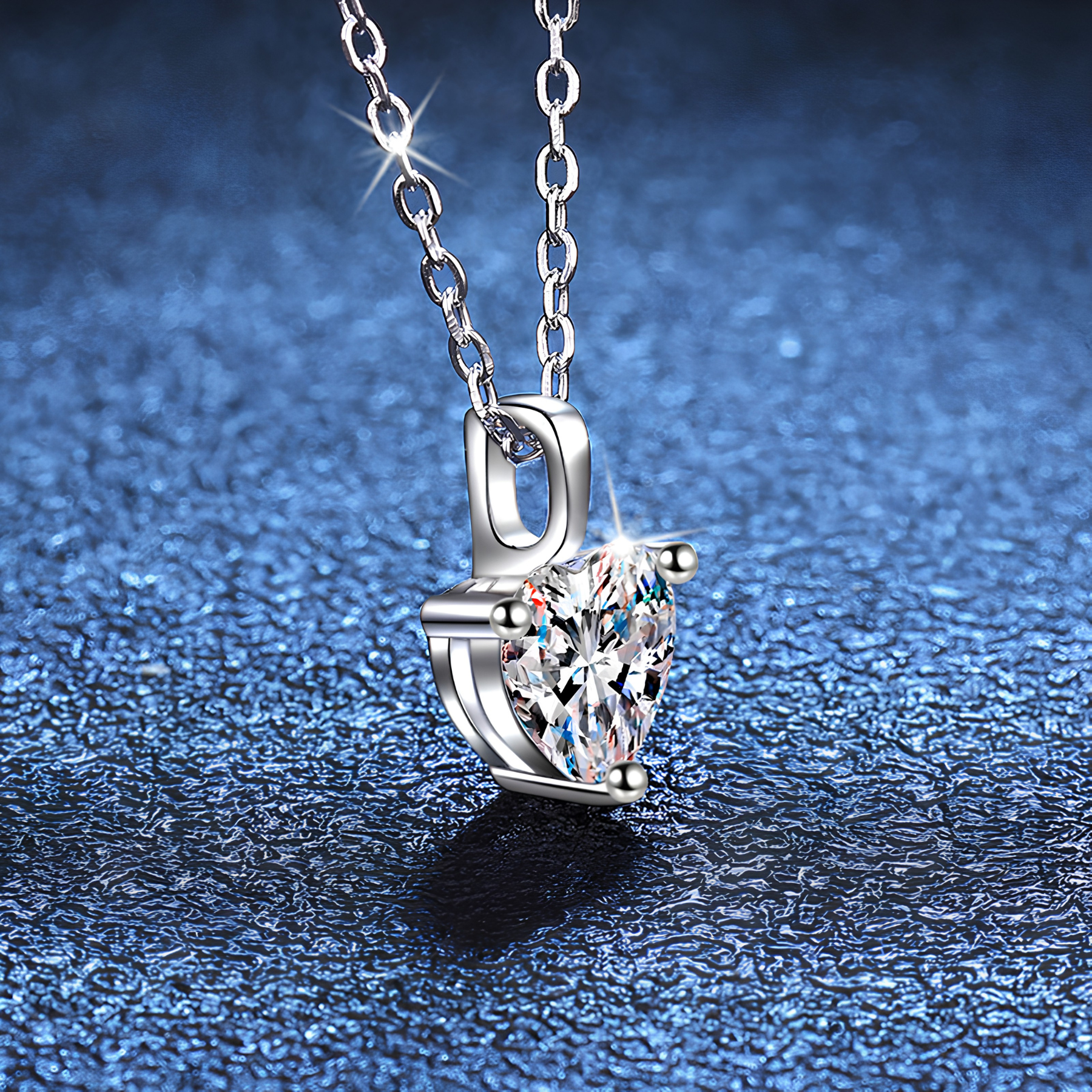 Heart Moissanite Pendant Necklace – 1CT, 925 Sterling Silver